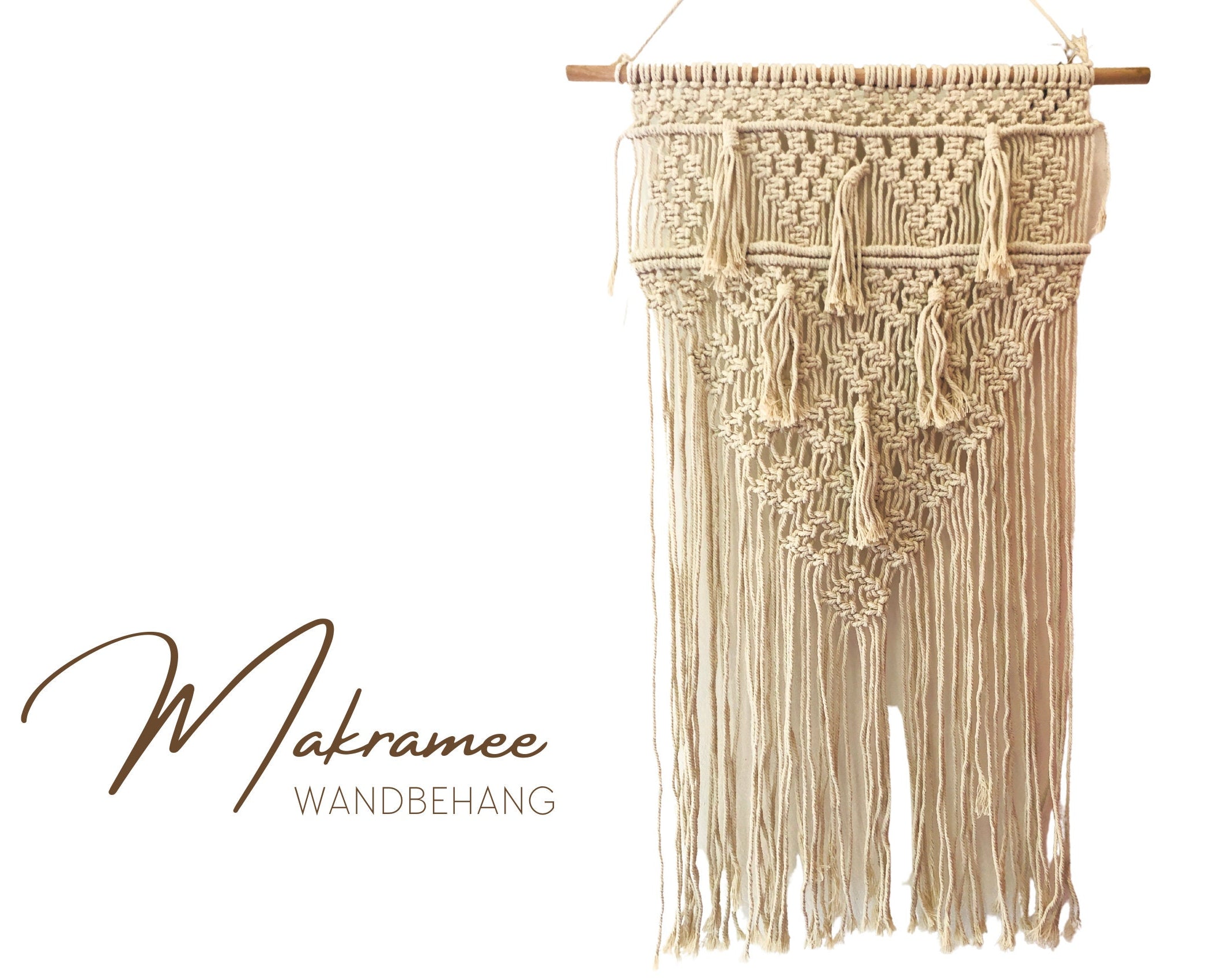 Makramee Wandbehang | Boho Wand Deko | beige