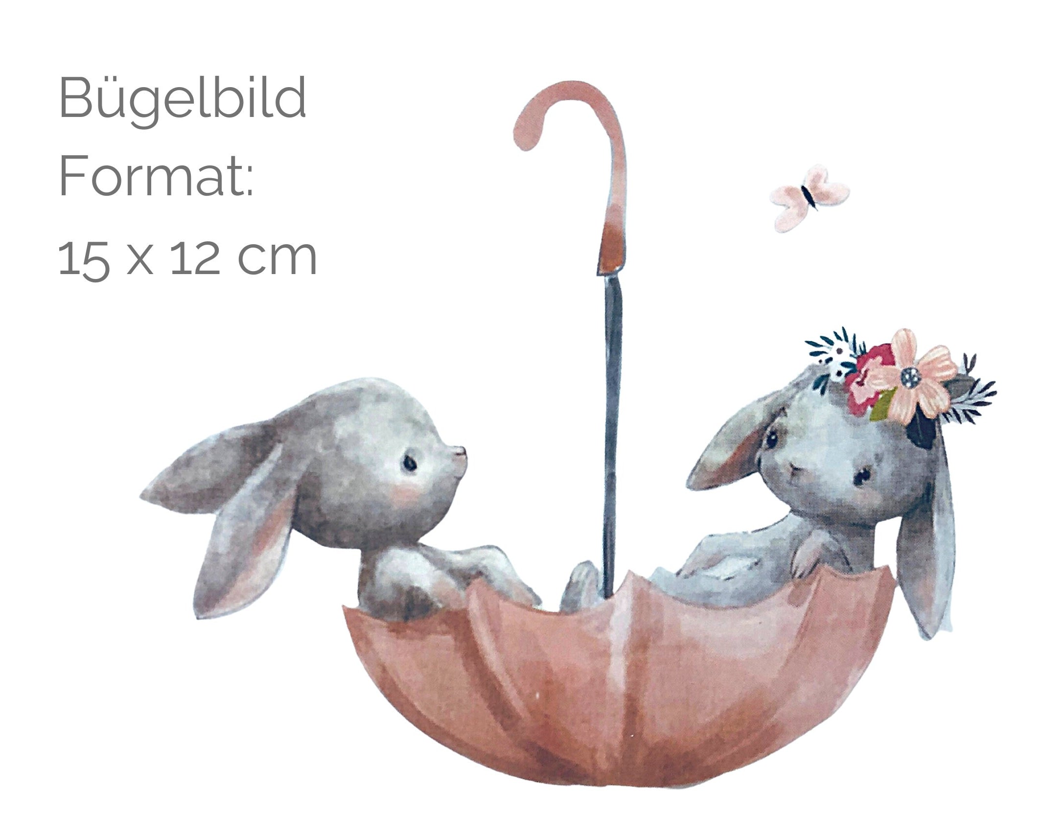 Bügelbild für Kinder | Hasen | mit Namen | personalisiert Bügel Patch | DIY | Motiv zum Aufbügeln