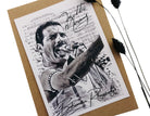 Karte | Freddie Mercury | The Show must go on | One Line Art | A6 | Kraftpapierumschlag