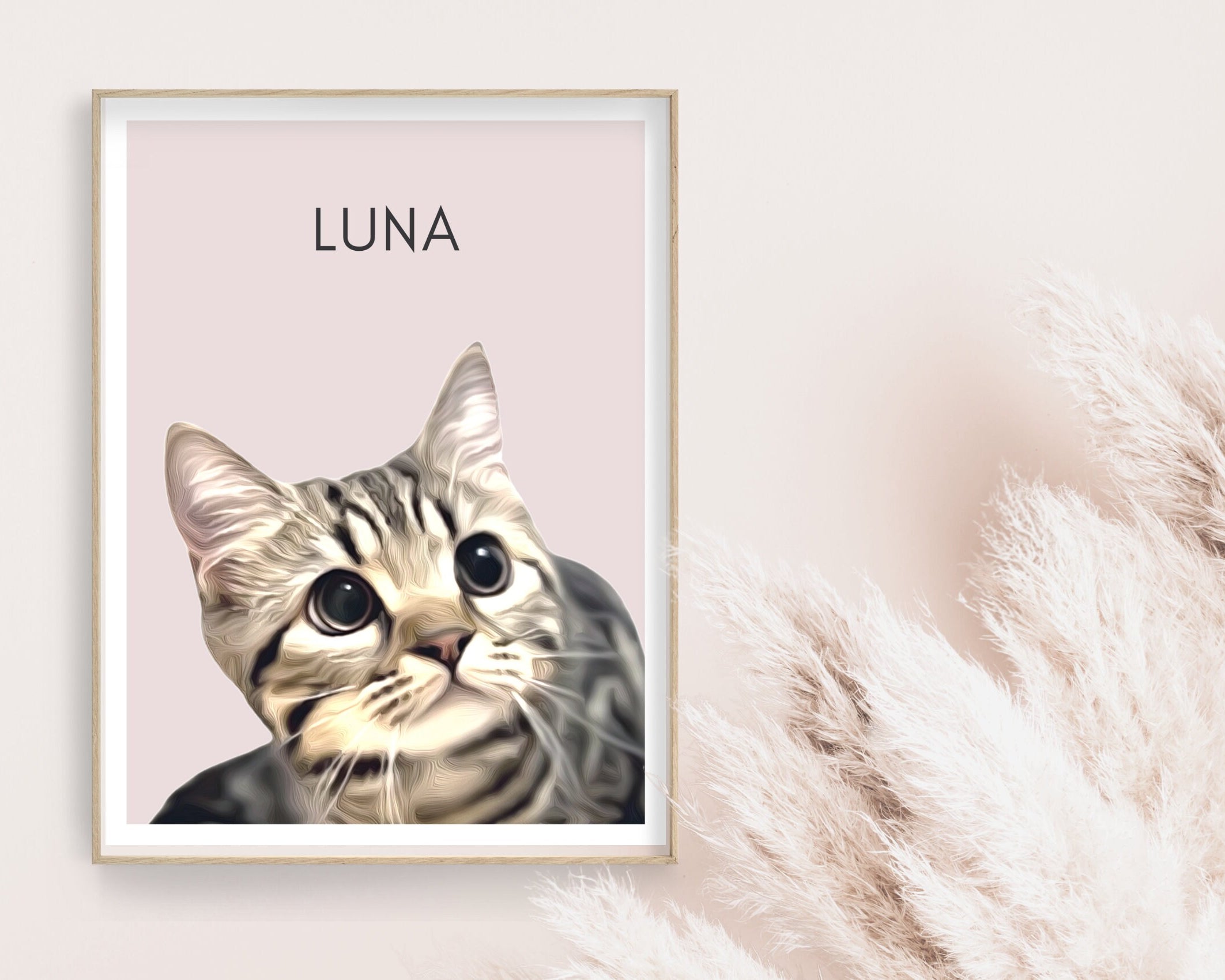 Haustier Portrait | Hund Katze | nach Foto mit Namen | Hintergrund nach Wunsch frei wählbar