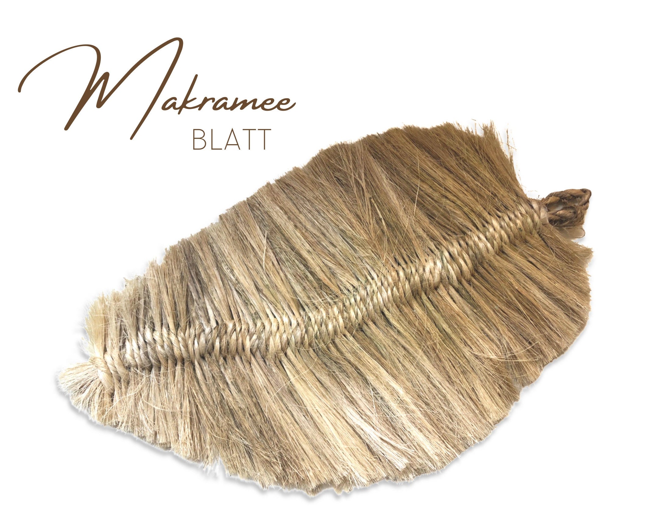Makramee Blatt | große Feder | Boho Deko | natur