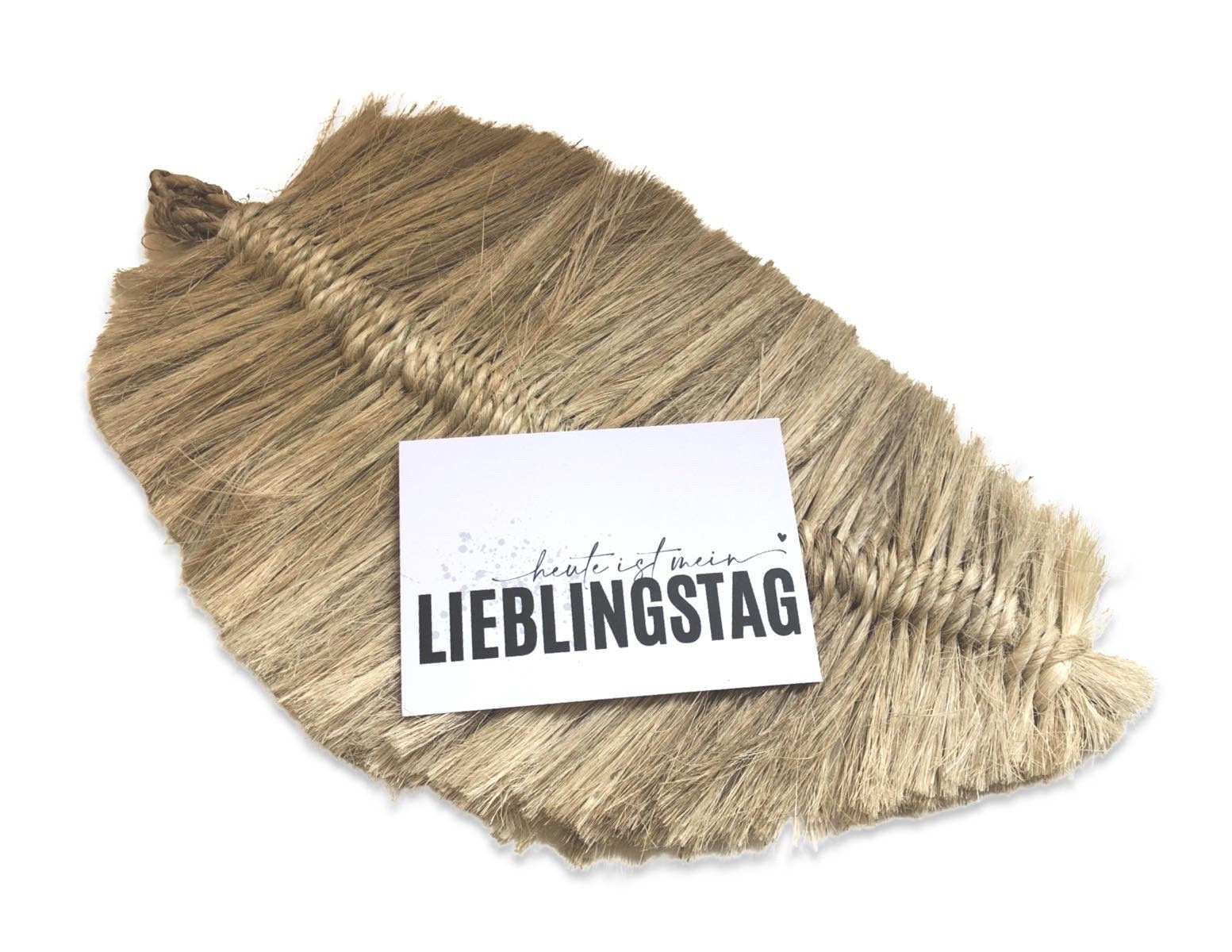 Makramee Blatt | große Feder | Boho Deko | natur