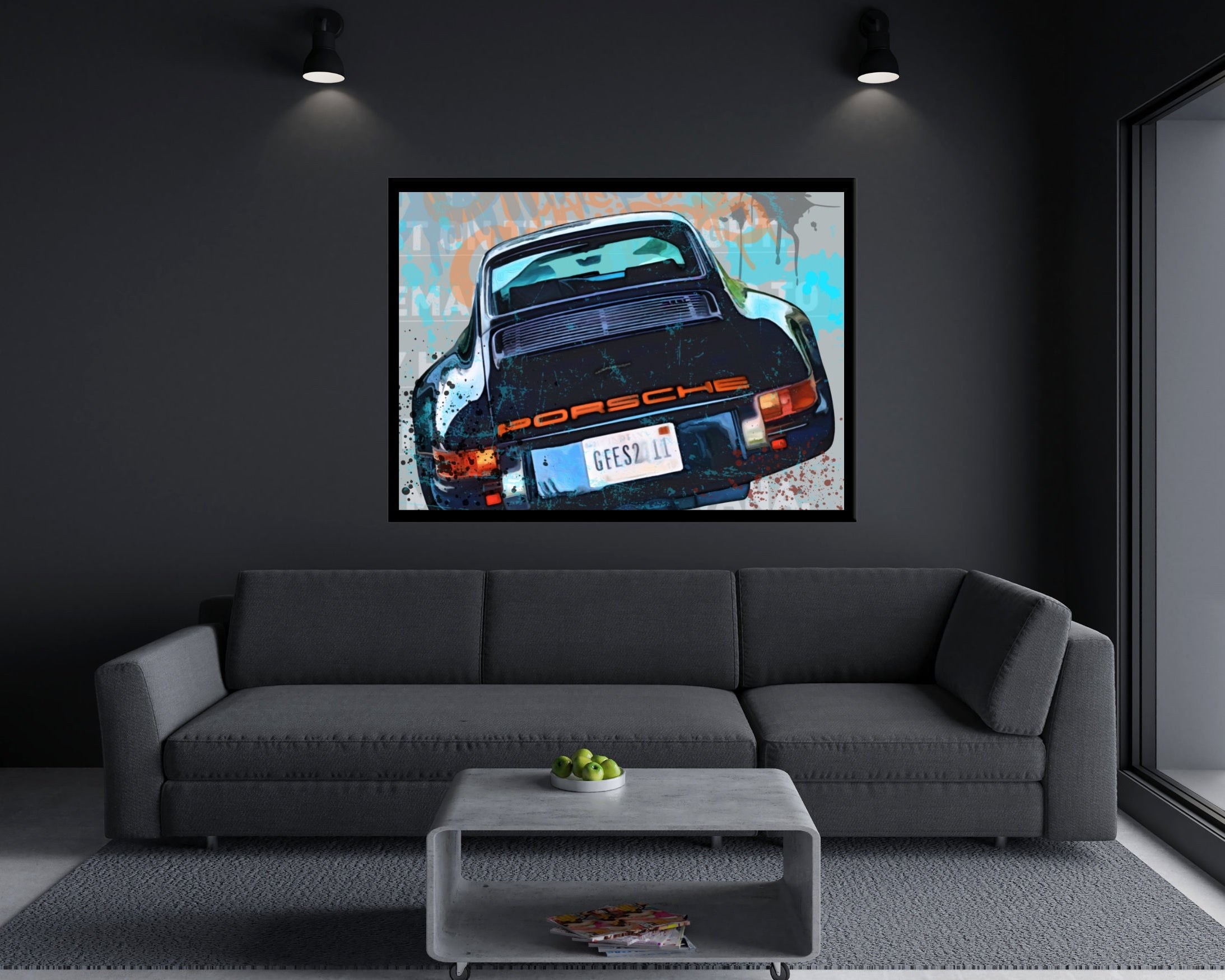 Porsche 911 Art Print | Digital Print | Car Art | Auto Poster | Kunstdruck | Sportwagen | Geschenk für Männer | Porsche Bild | 911er