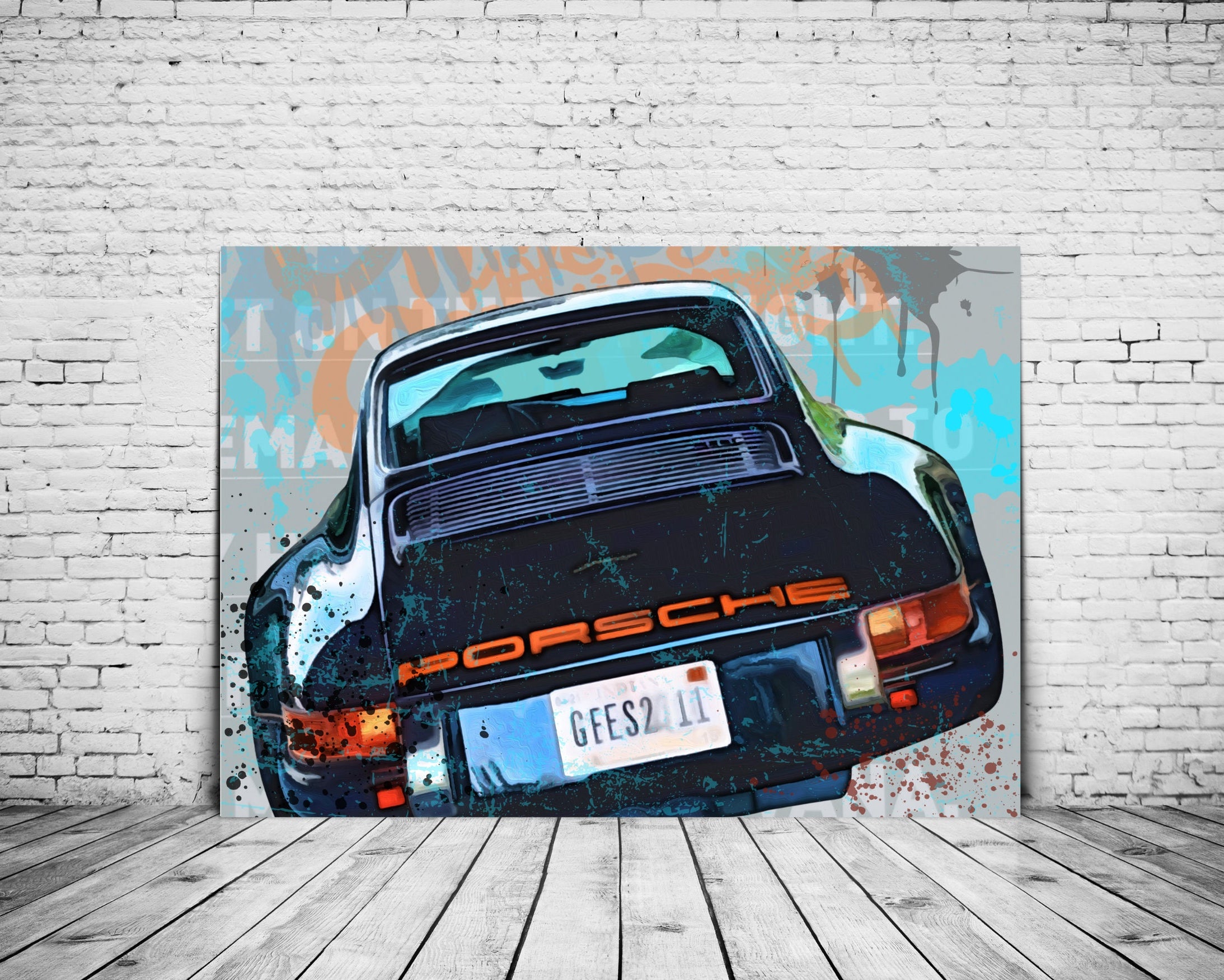 Porsche 911 Art Print | Digital Print | Car Art | Auto Poster | Kunstdruck | Sportwagen | Geschenk für Männer | Porsche Bild | 911er