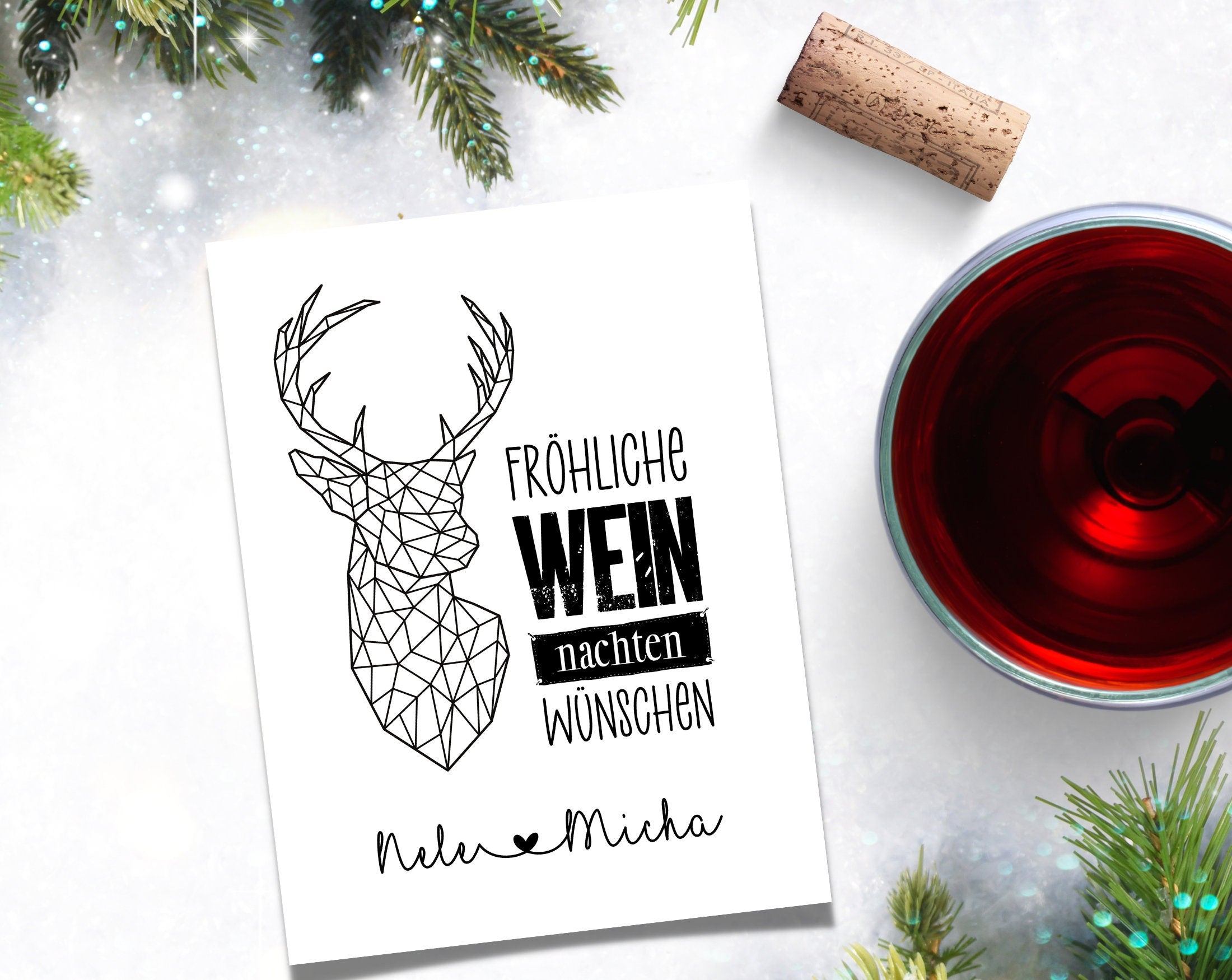 Weinflaschen Etikett | Geschenk Weihnachten personalisiert