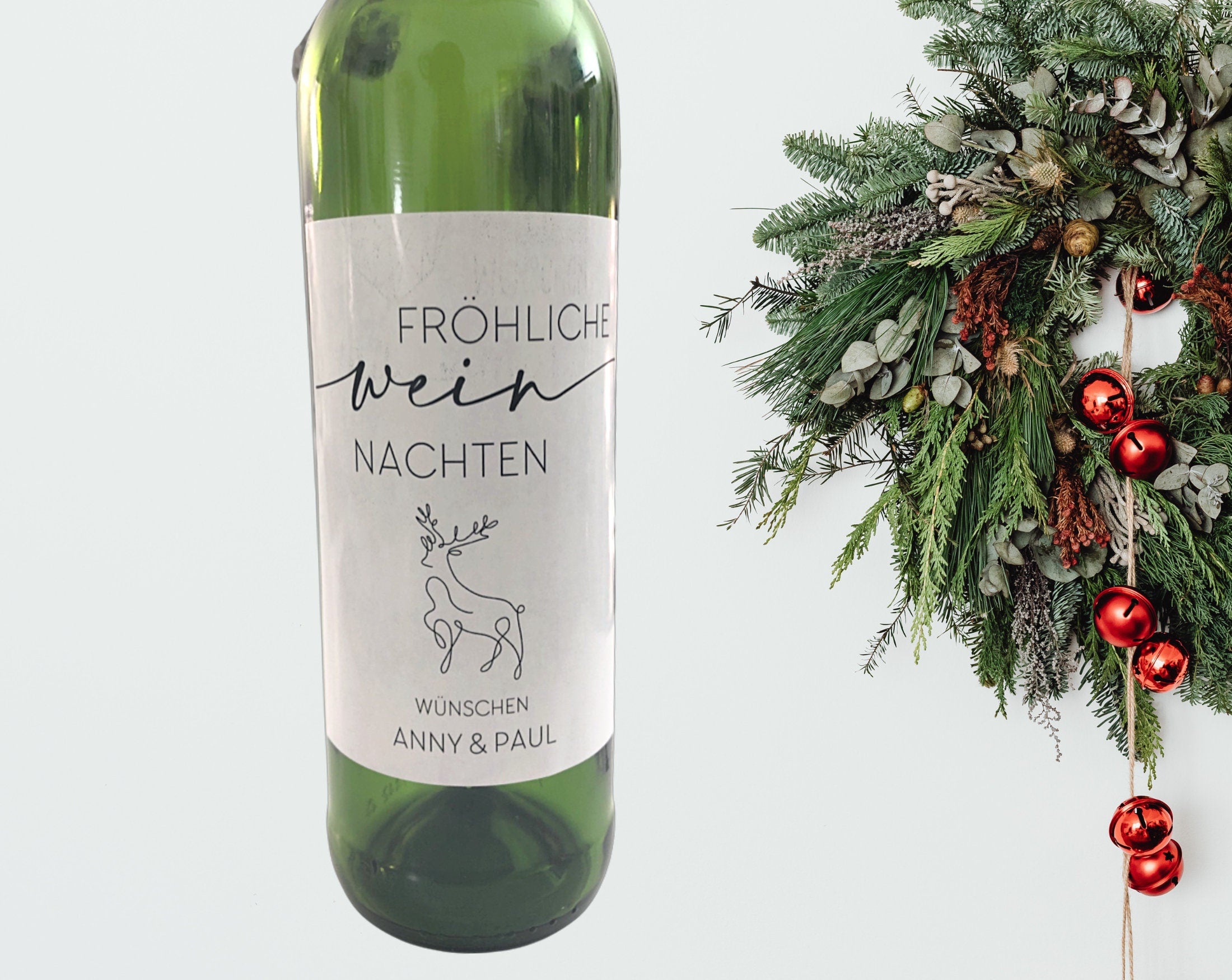 Weinflaschen Etikett | Geschenk Weihnachten personalisiert