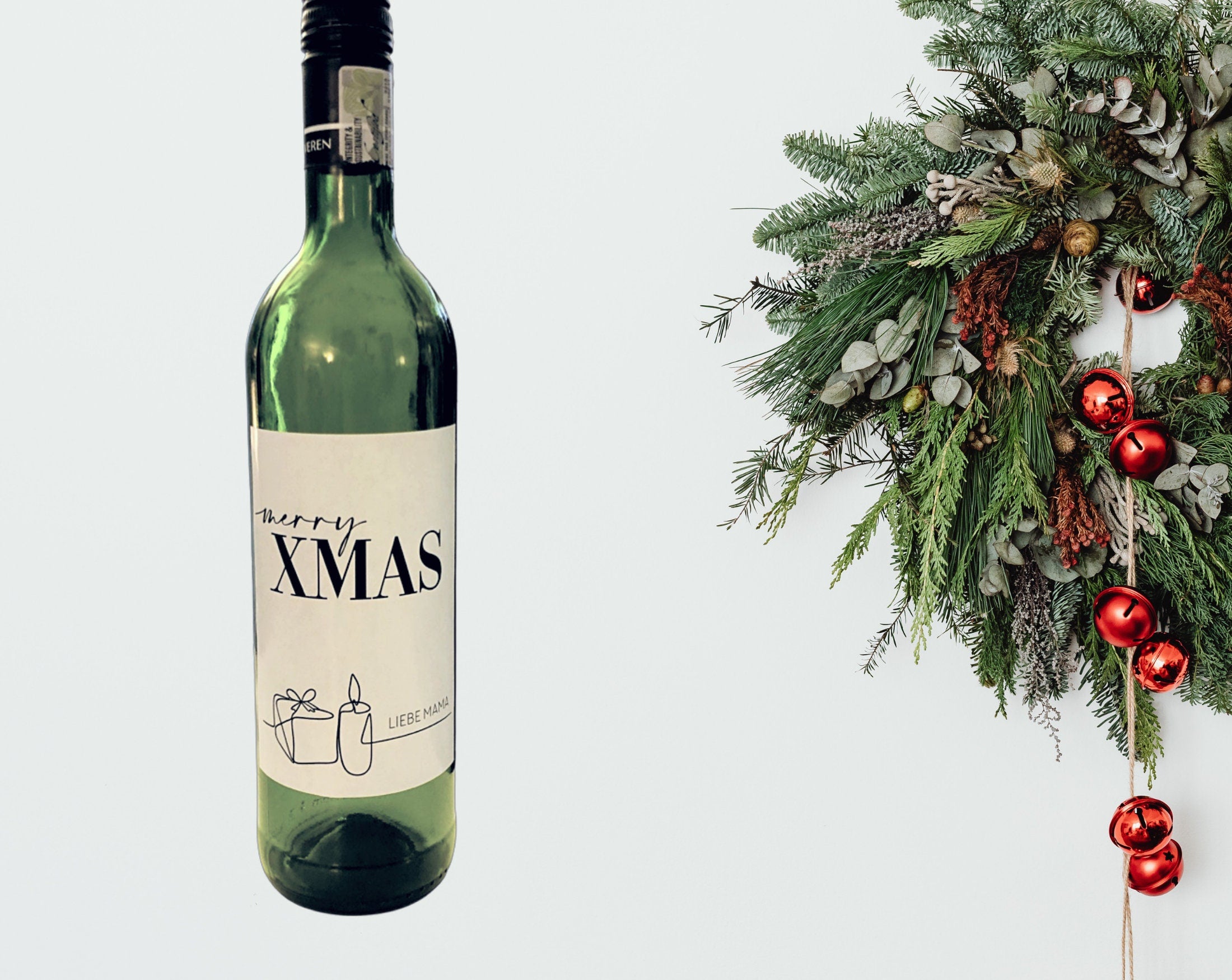 Weinflaschen Etikett | Geschenk Weihnachten personalisiert