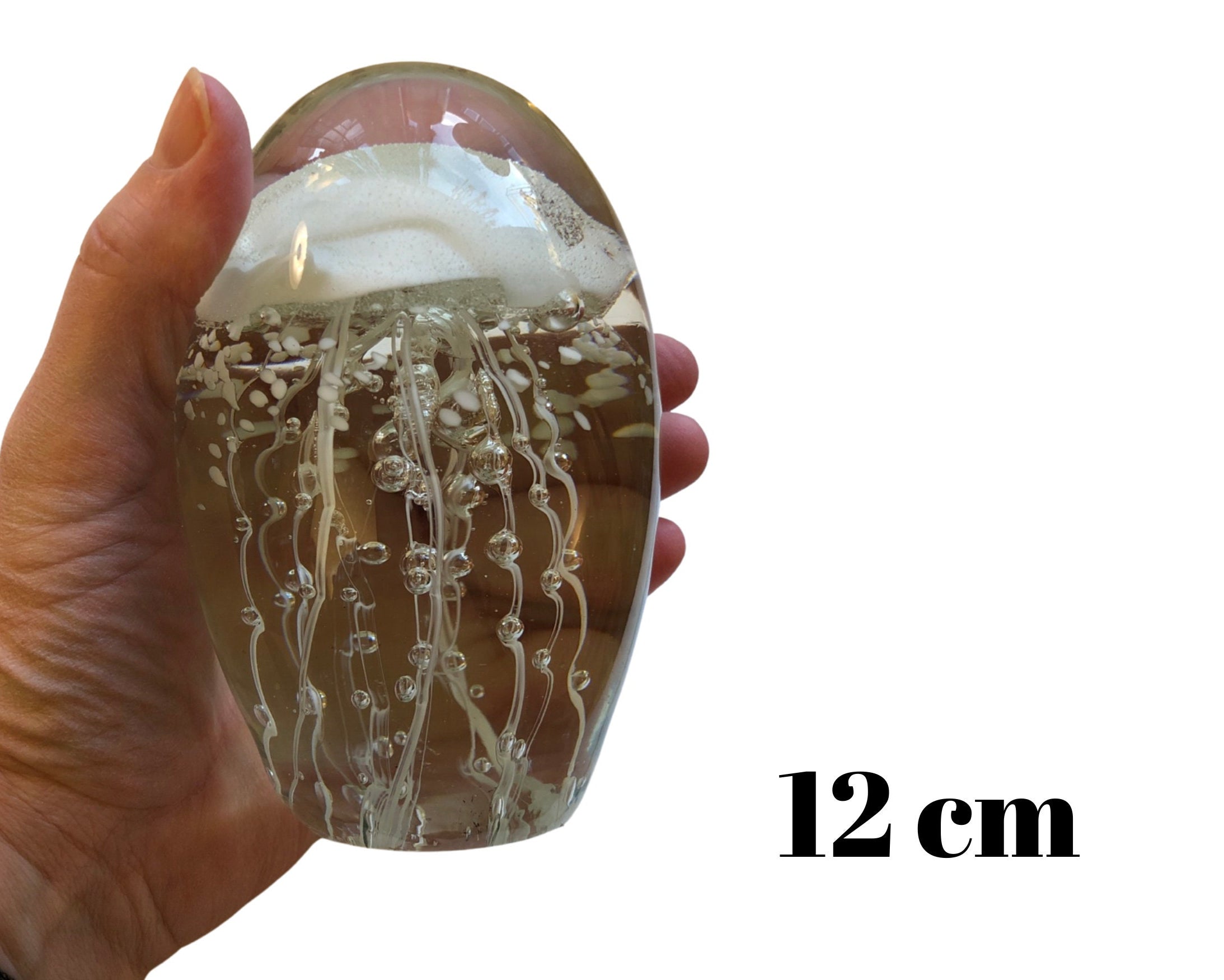 Objekt | Qualle | Briefbeschwerer | Glas | weiß