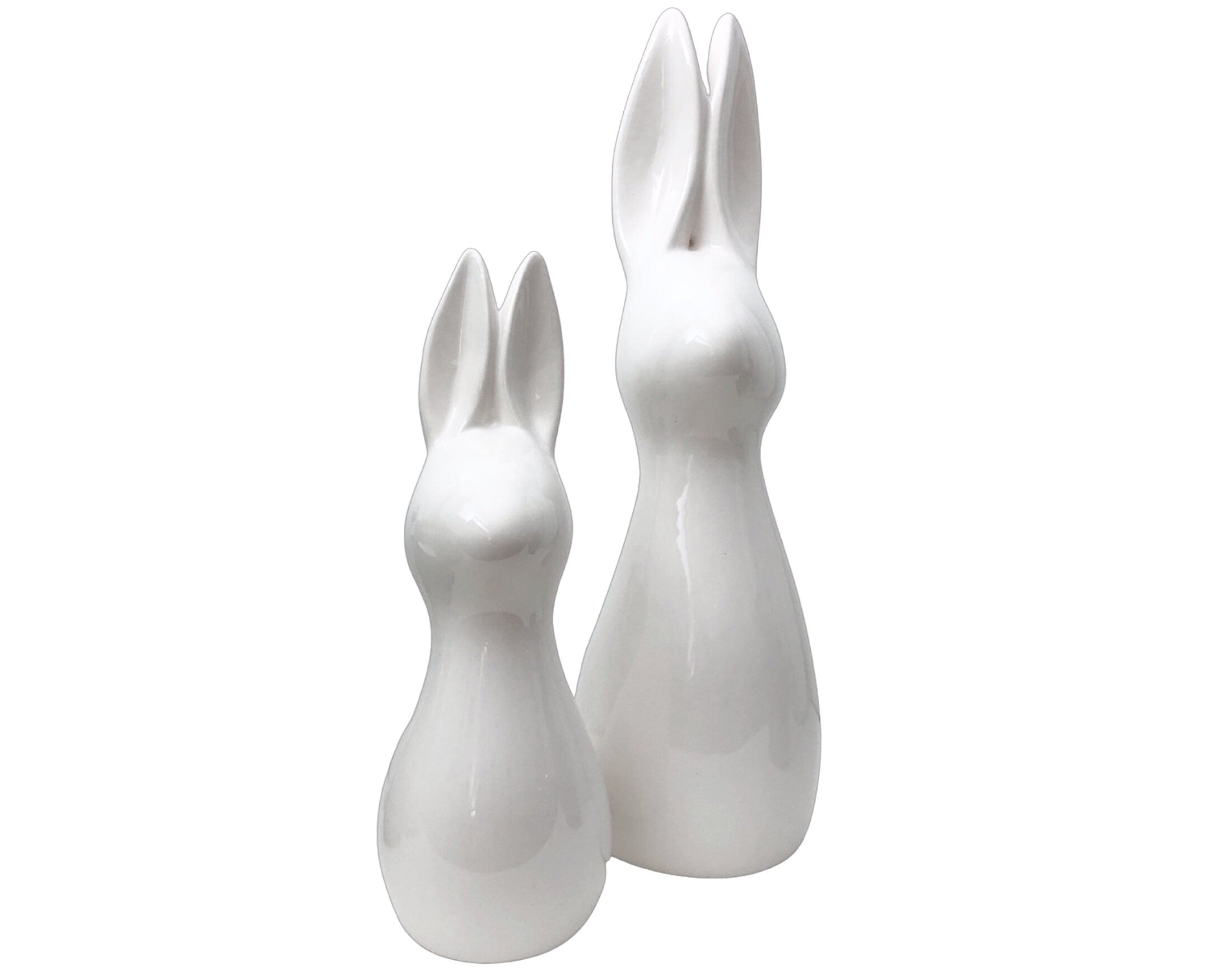 Osterhasen | Deko aus weißer Keramik