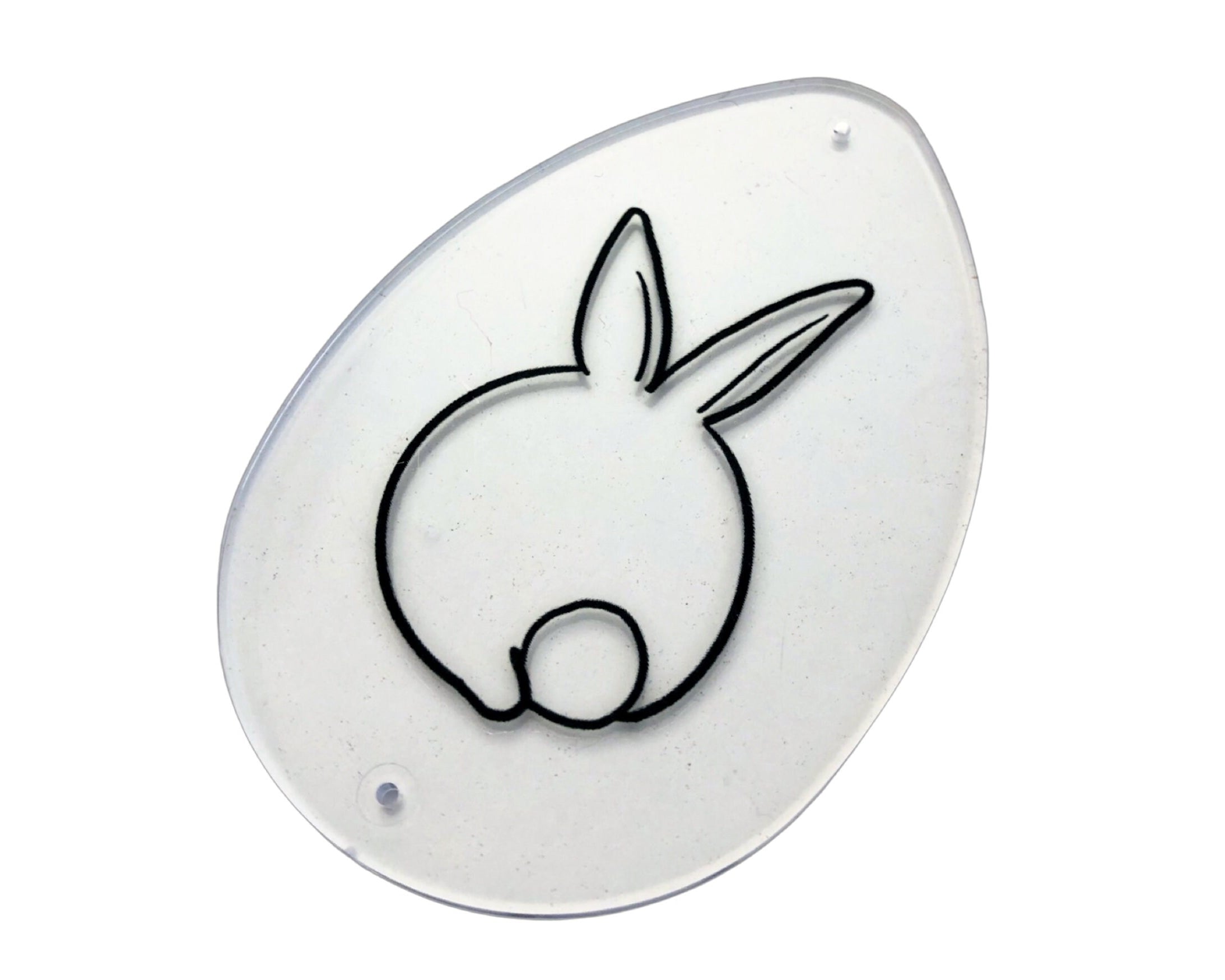 Acryl Anhänger Osterhase | 3 Stück | transparente eiförmige Osteranhänger