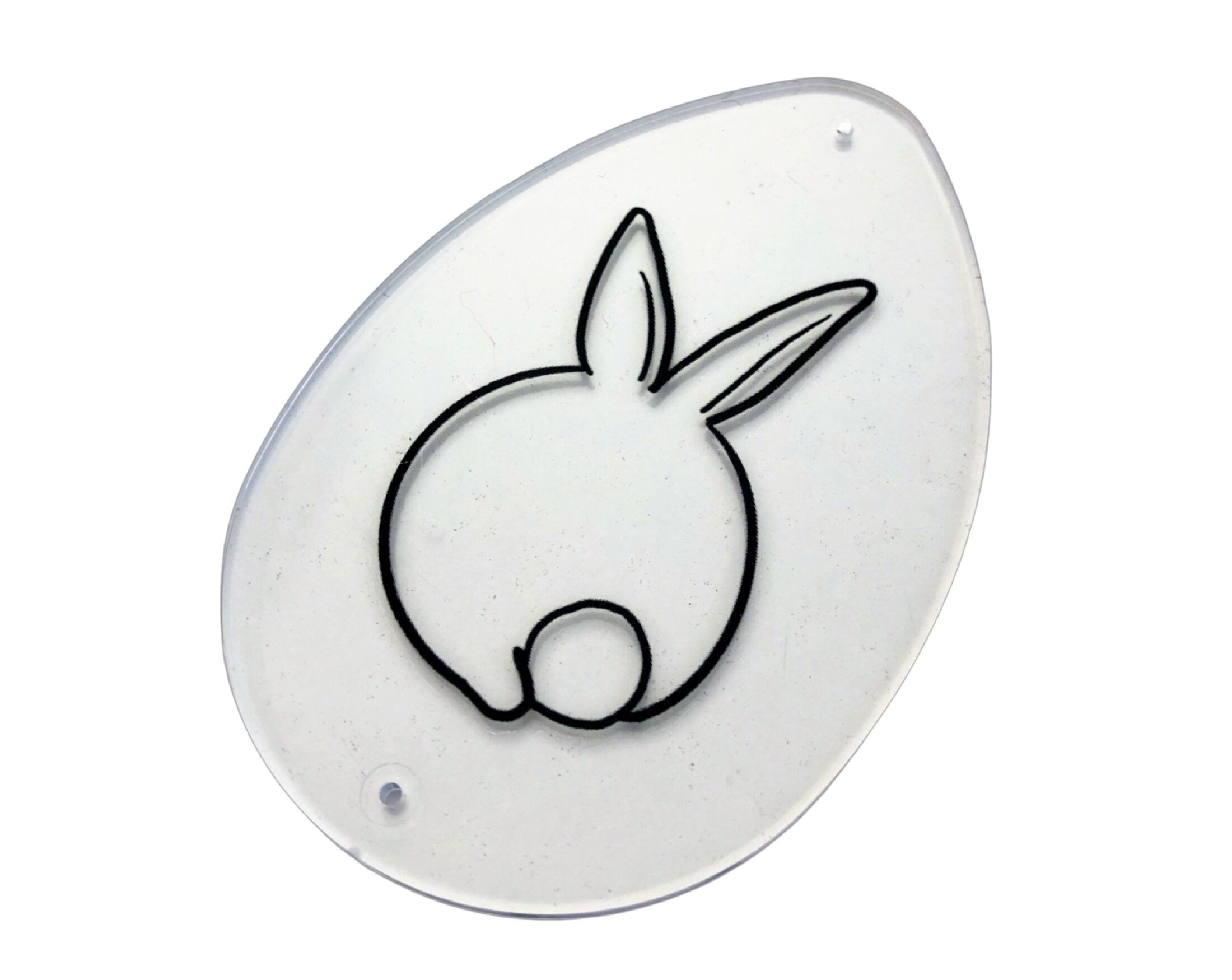 Acryl Anhänger Osterhase | 3 Stück | transparente eiförmige Osteranhänger