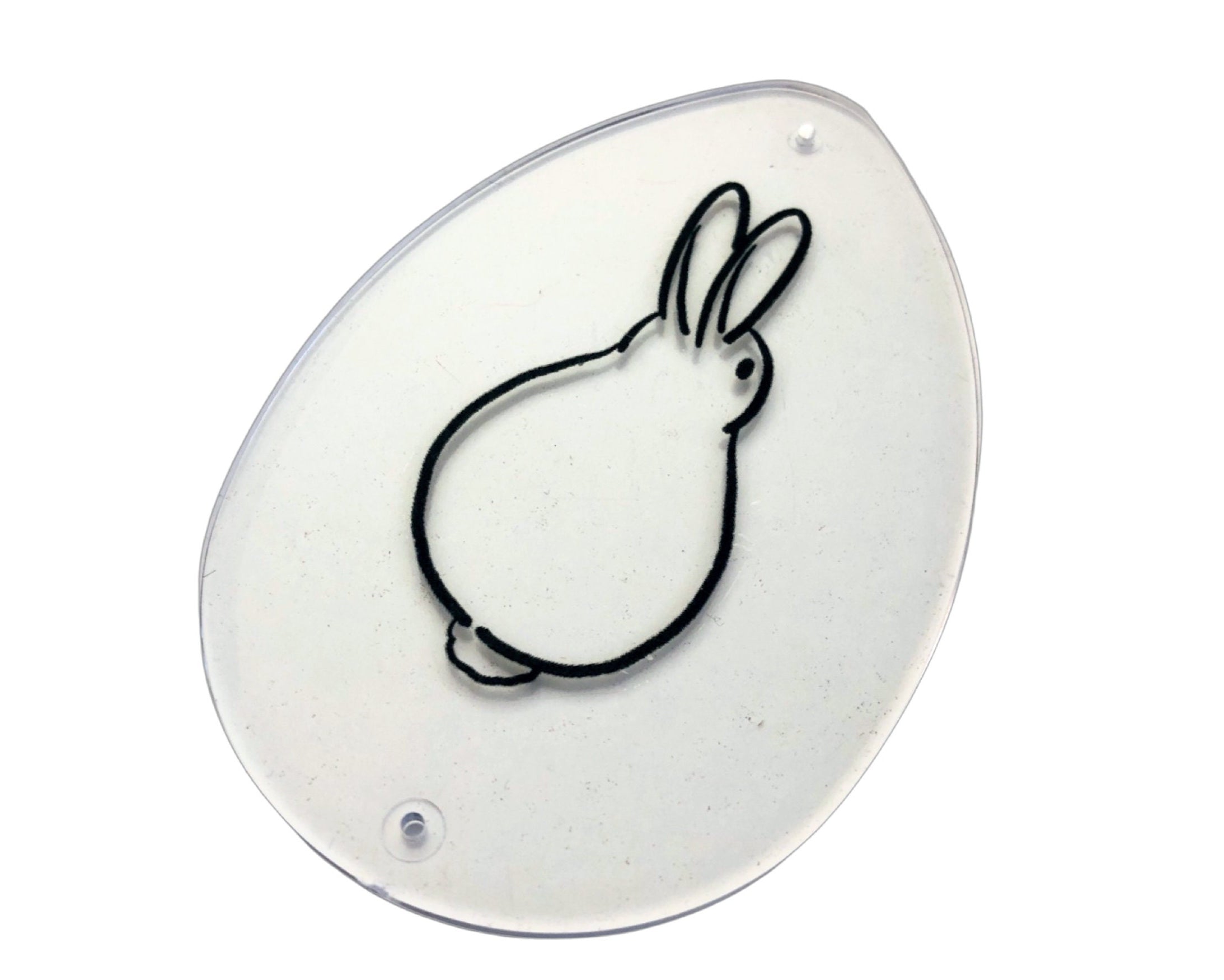 Acryl Anhänger Osterhase | 3 Stück | transparente eiförmige Osteranhänger