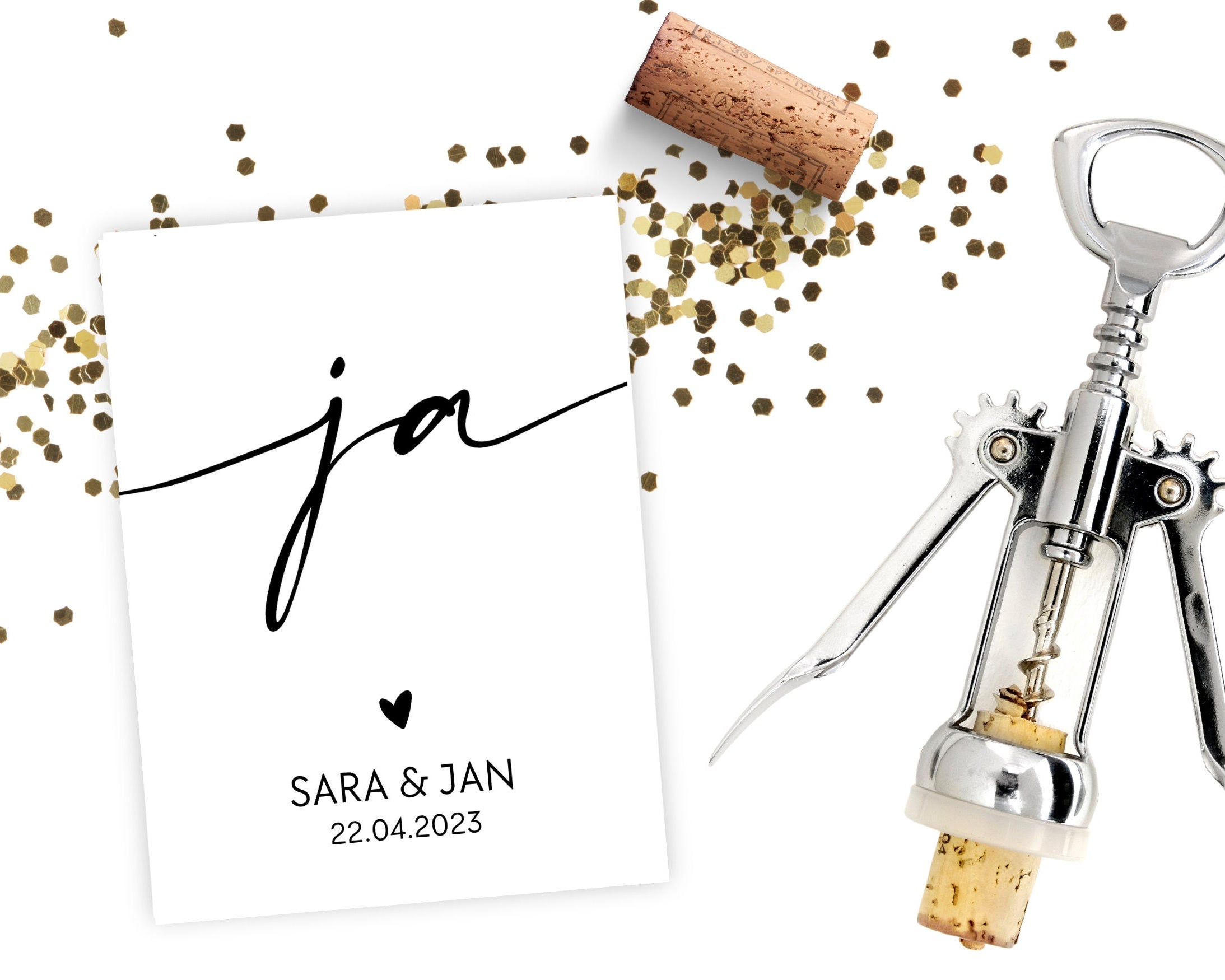 Personalisiertes Weinflaschen Etikett | Hochzeit