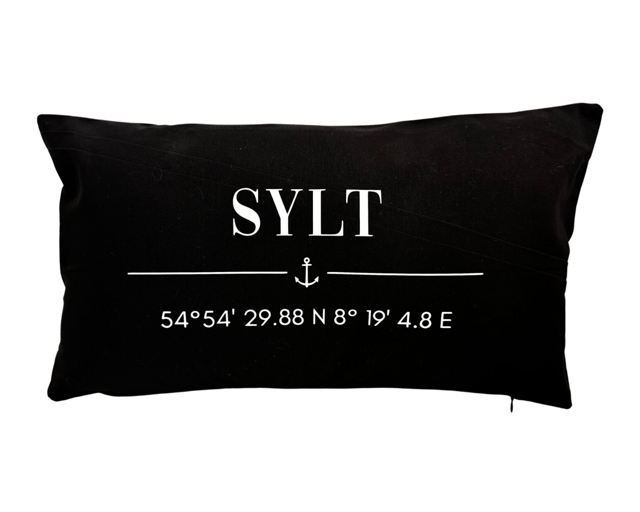 Sylt | hellgrauer Kissenbezug | Koordinaten