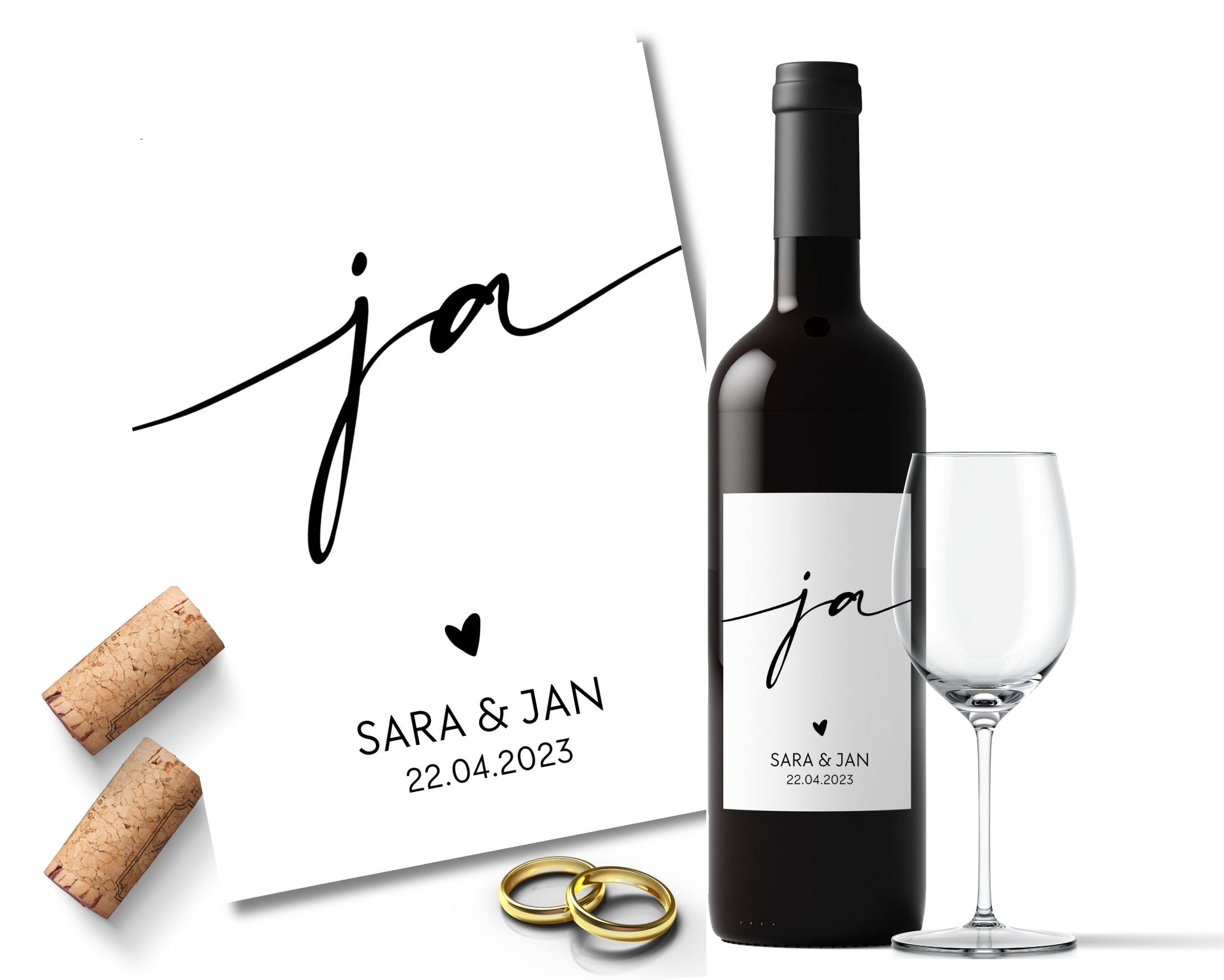 Personalisiertes Weinflaschen Etikett | Hochzeit