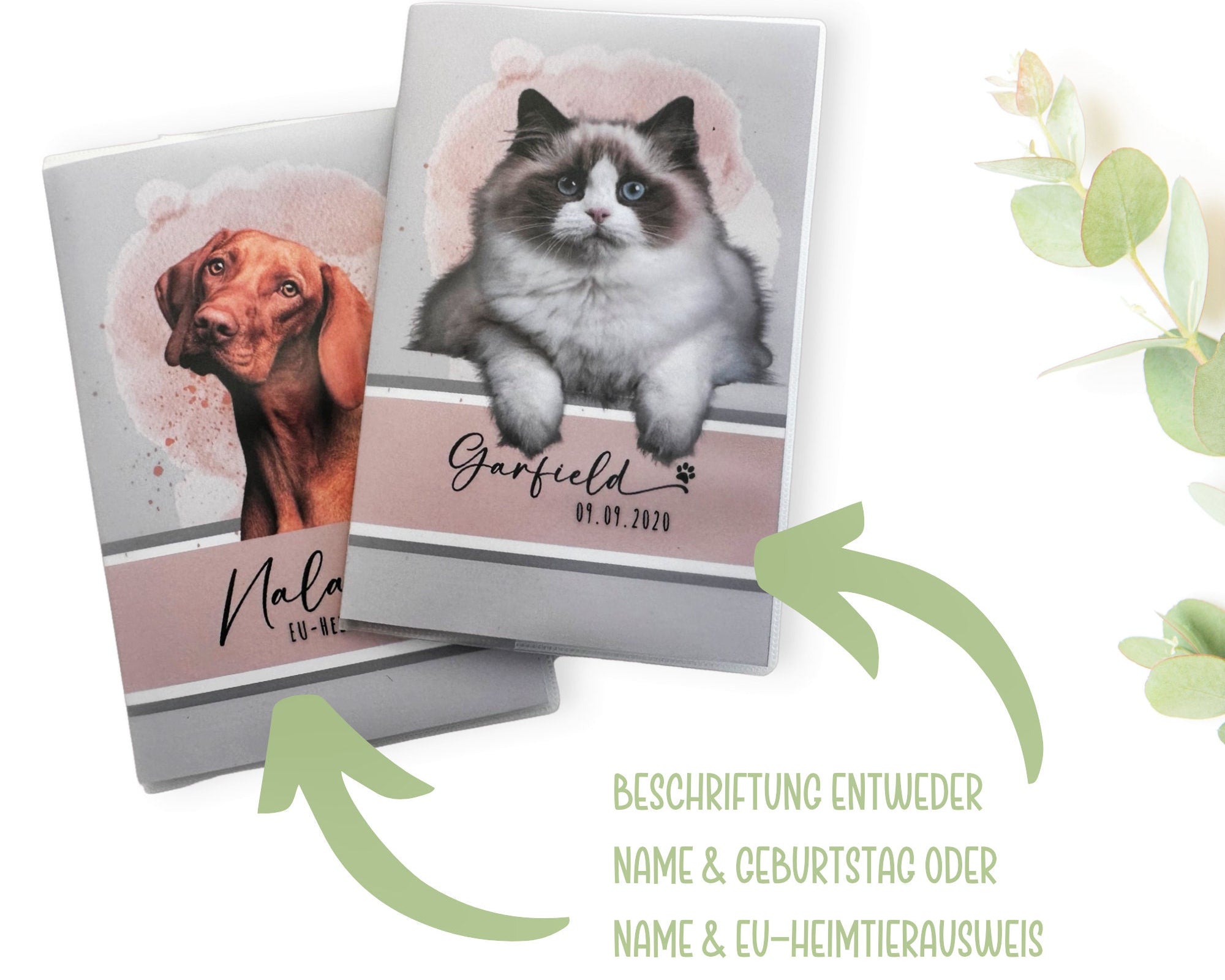 Heimtierausweis mit Foto | personalisierte Schutzhülle EU-Heimtierausweis | Katze Hund | mit Namen