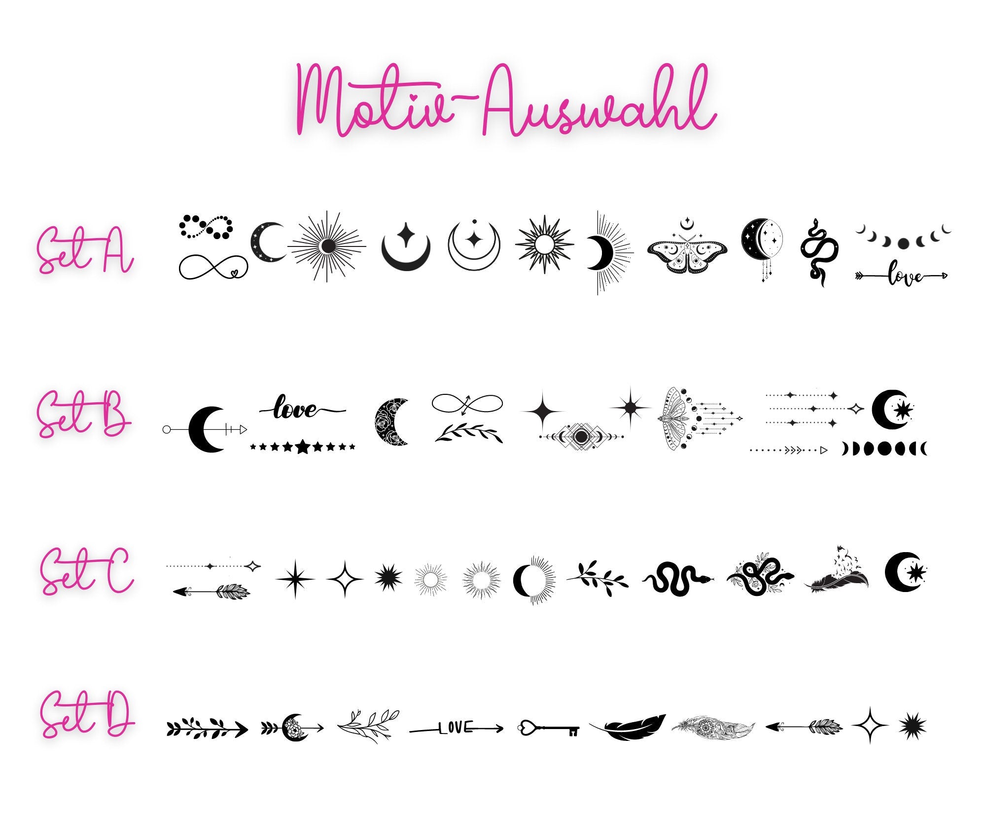 Finger Tattoos | temporäre Mini Tattoos | diverse Motive