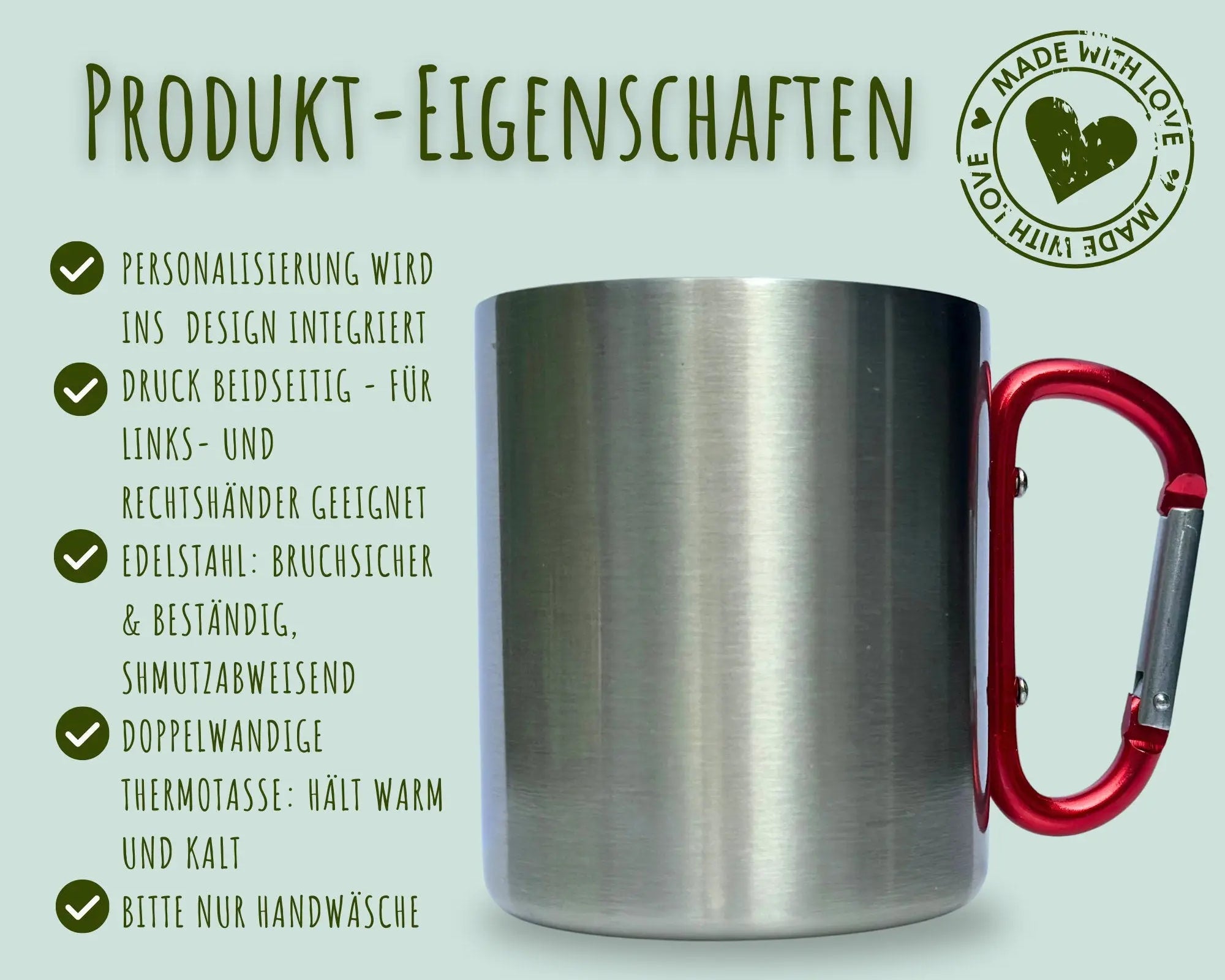 Karabinertasse | Personalisierbar | Tasse für Biker