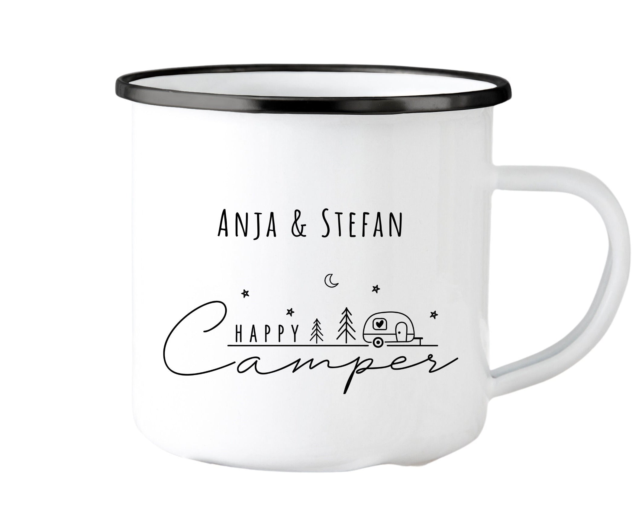 Emaille Tasse | Camping | personalisiert | Camping Crew