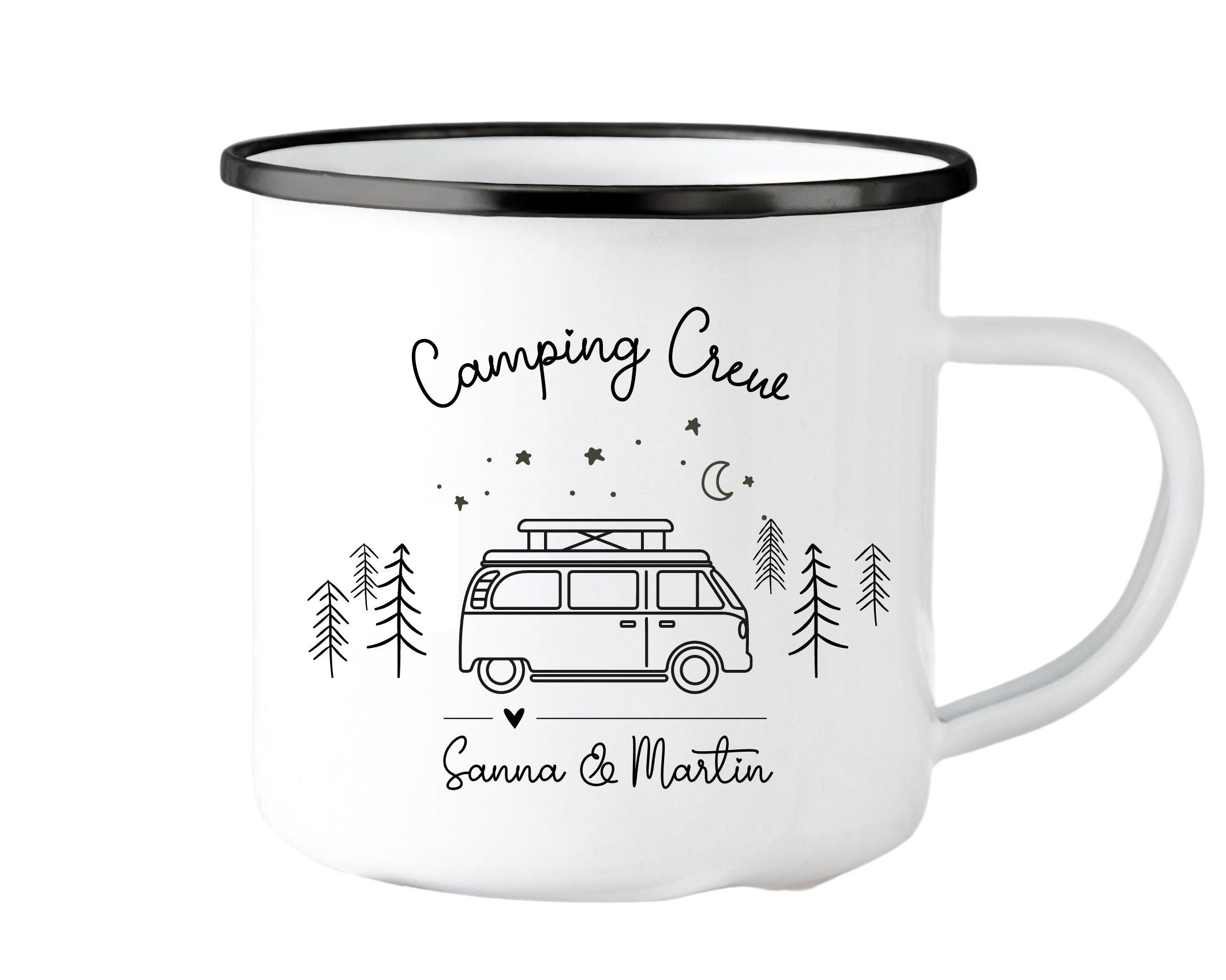 Emaille Tasse | Camping | personalisiert | Camping Crew