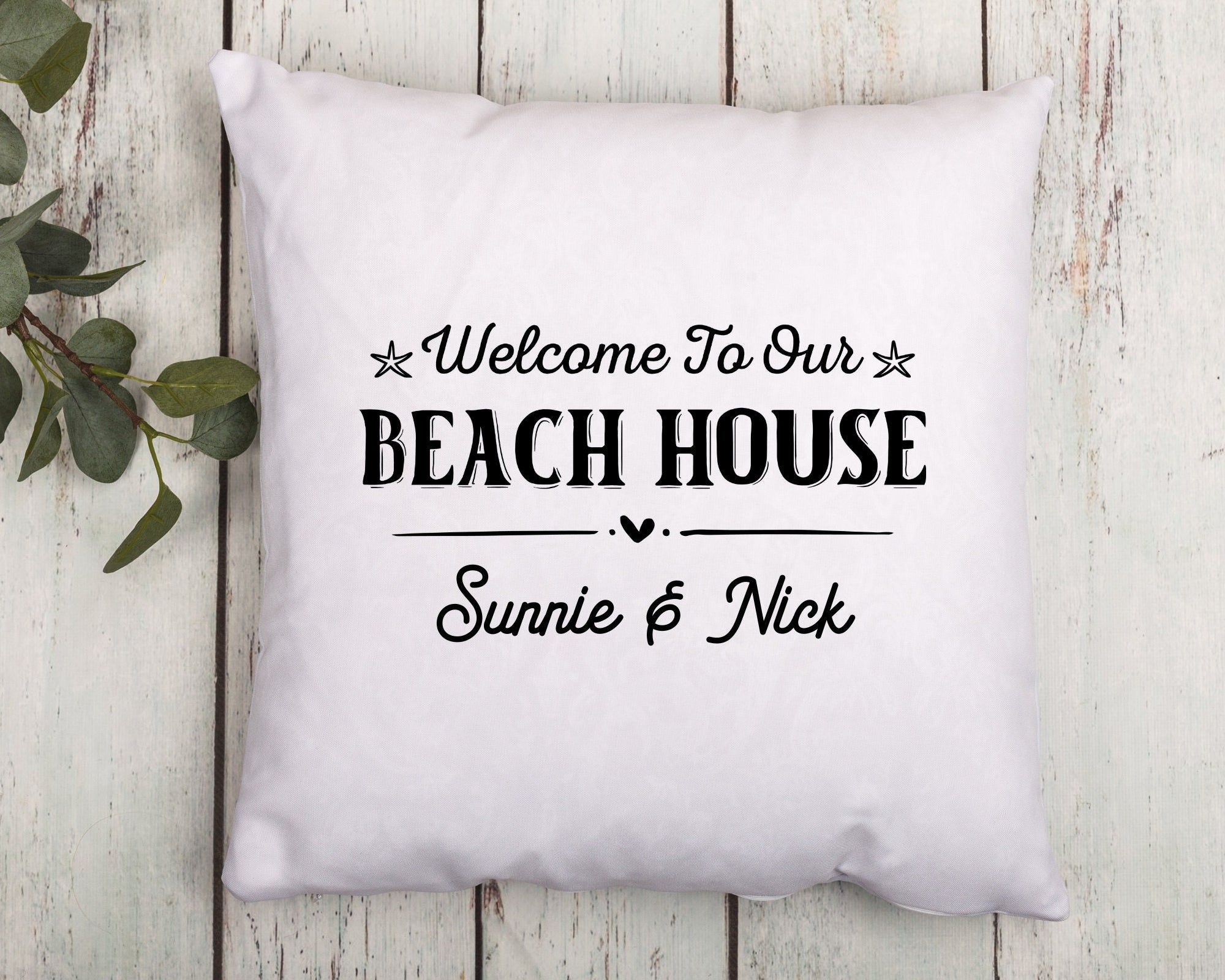 Kissen | Beach House | personalisiert | 40 x 40 cm