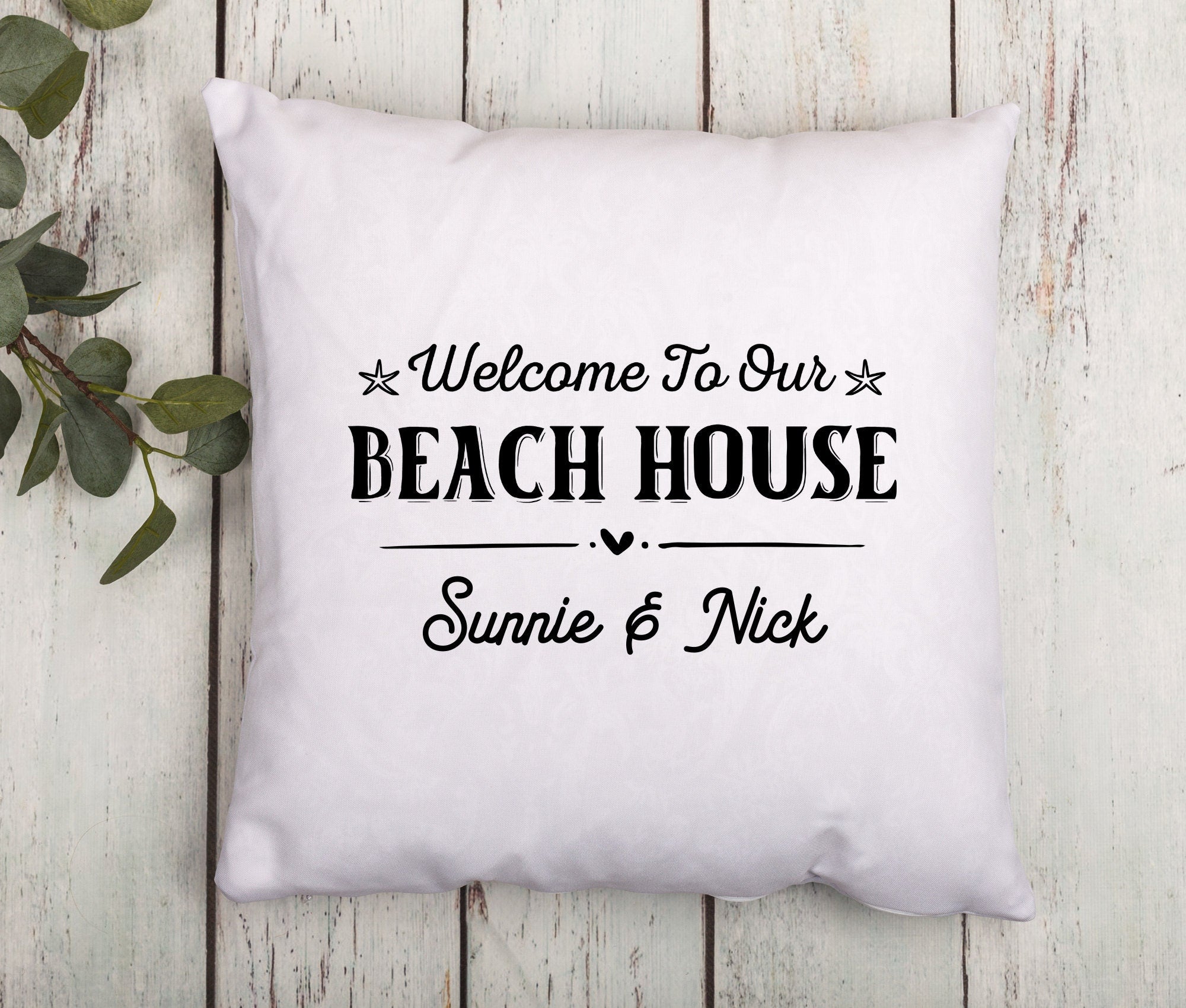 Kissen | Beach House | personalisiert | 40 x 40 cm