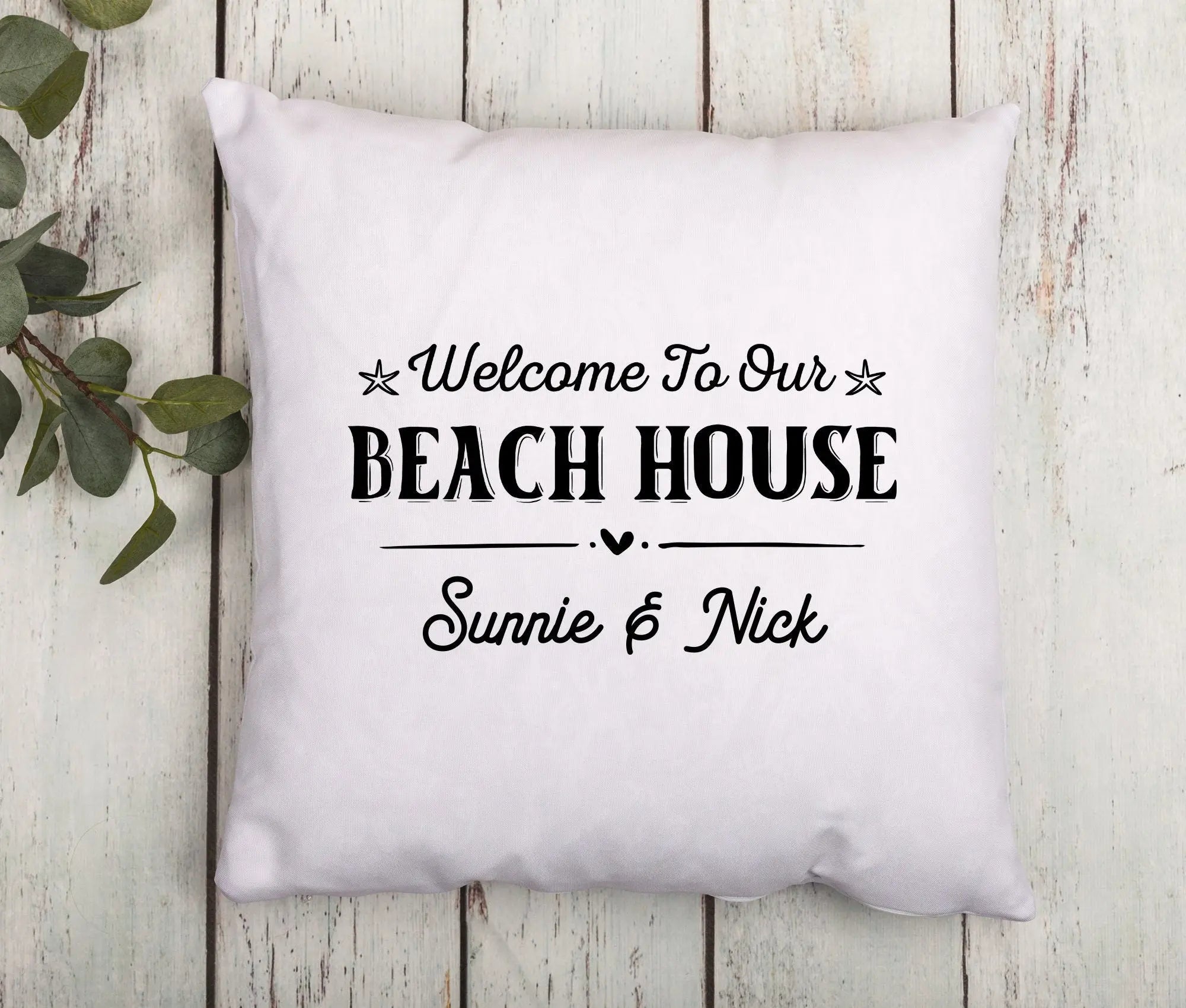 Kissen | Beach House | personalisiert | 40 x 40 cm