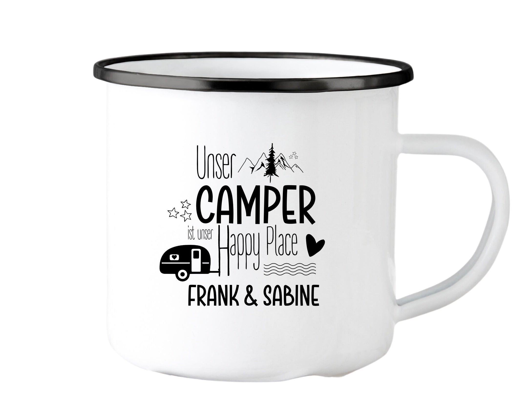 Emaille Tasse | Camping | personalisiert | Camping Crew