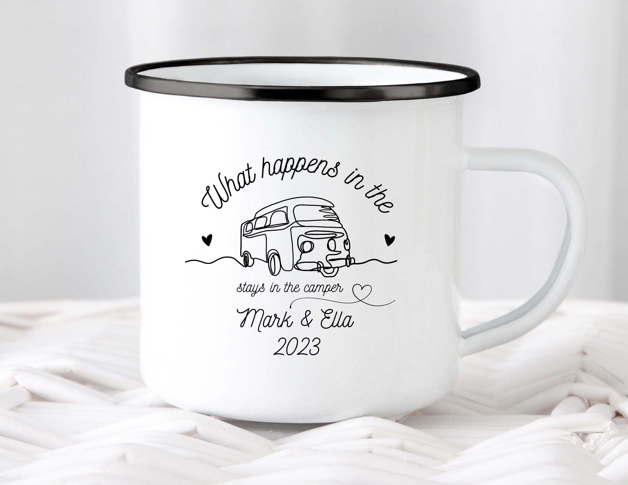 Emaille Tasse | Camping | personalisiert | Camping Crew