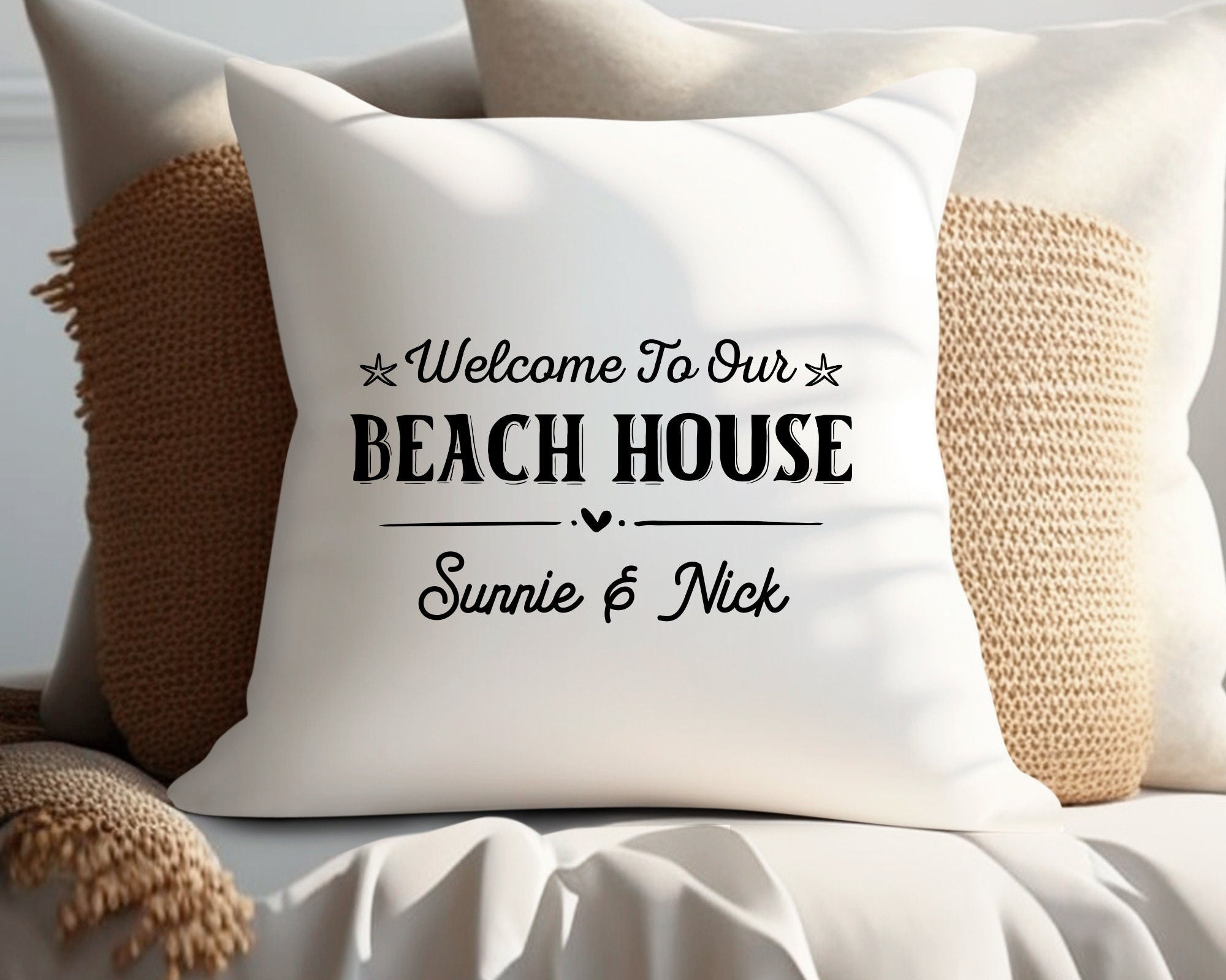 Kissen | Beach House | personalisiert | 40 x 40 cm
