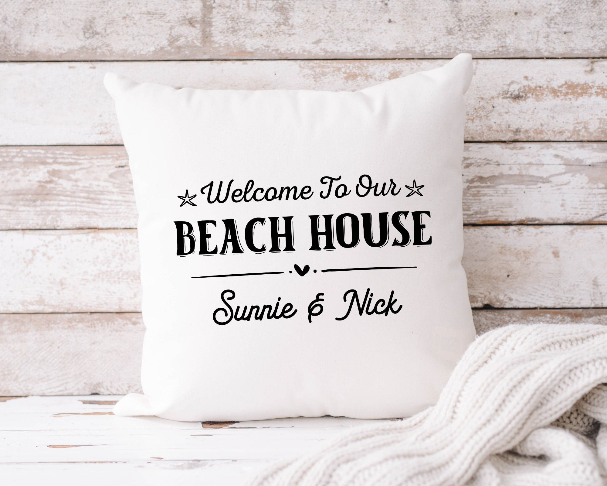 Kissen | Beach House | personalisiert | 40 x 40 cm