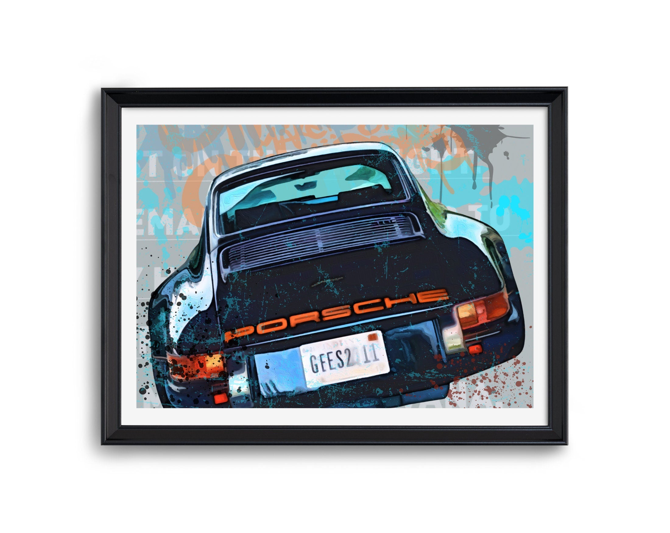 Porsche 911 Art Print | Digital Print | Car Art | Auto Poster | Kunstdruck | Sportwagen | Geschenk für Männer | Porsche Bild | 911er
