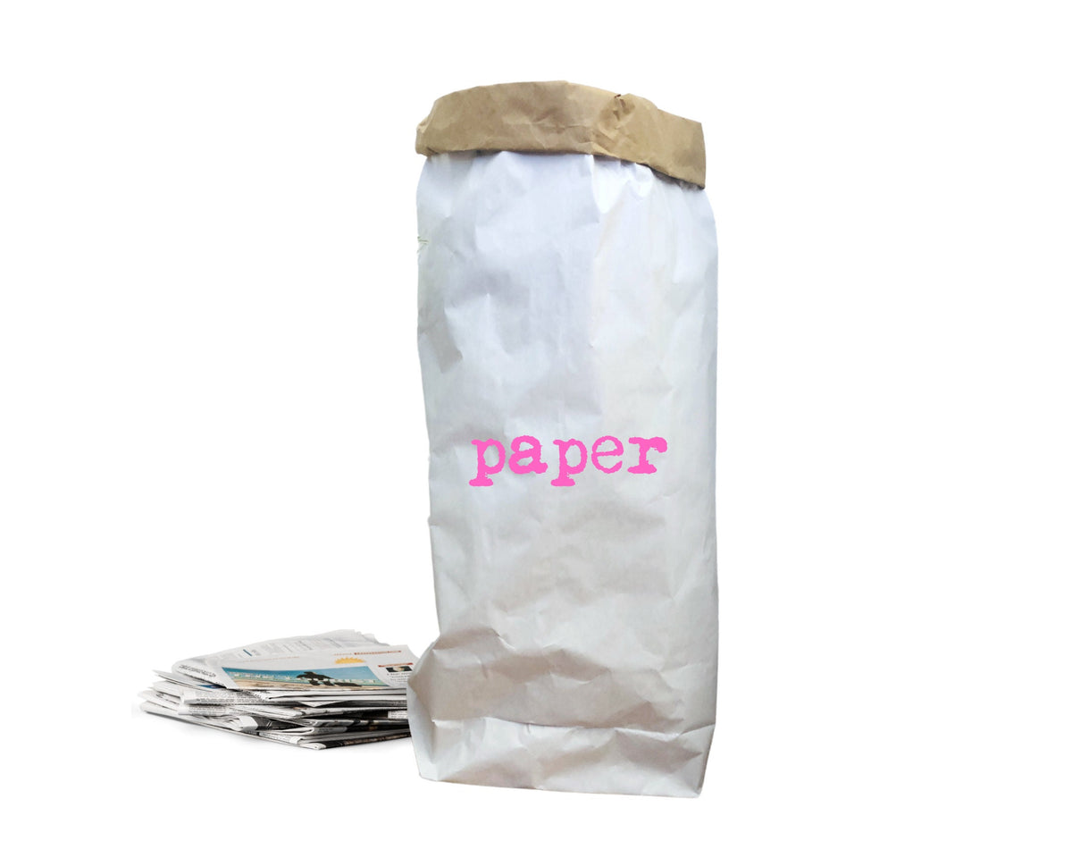 XXL Papiersack aus Kraftpapier | Aufbewahrung Papier | Utensilo | Beschriftung in neon pink schwarz oder grau | Tüte Sack Beutel