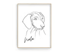 Hunde Portrait | One Line Art | Haustier Portrait | Benutzerdefiniert | Tierportrait Name | Auch als Gutschein