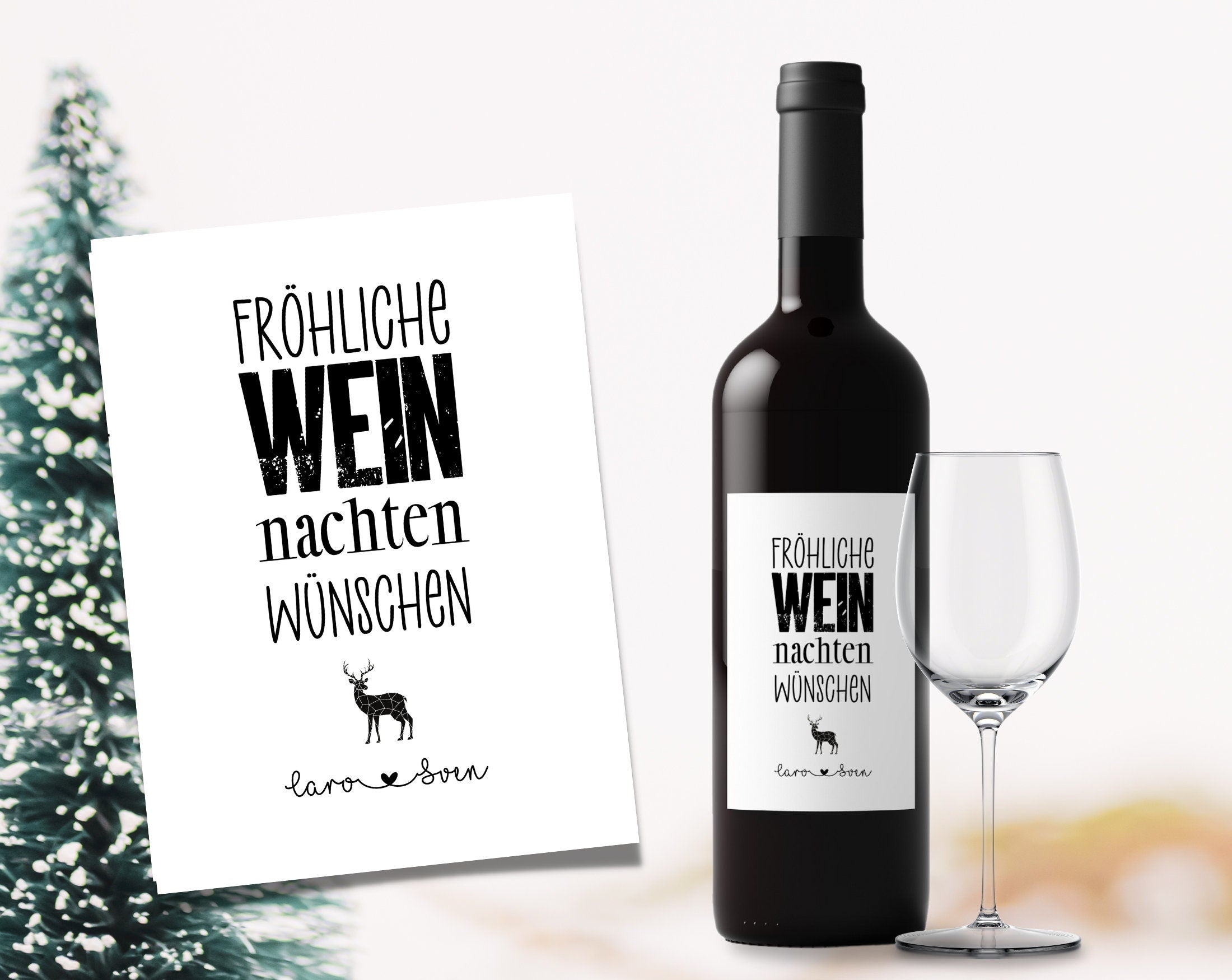 Weinflaschen Etikett | Geschenk Weihnachten personalisiert