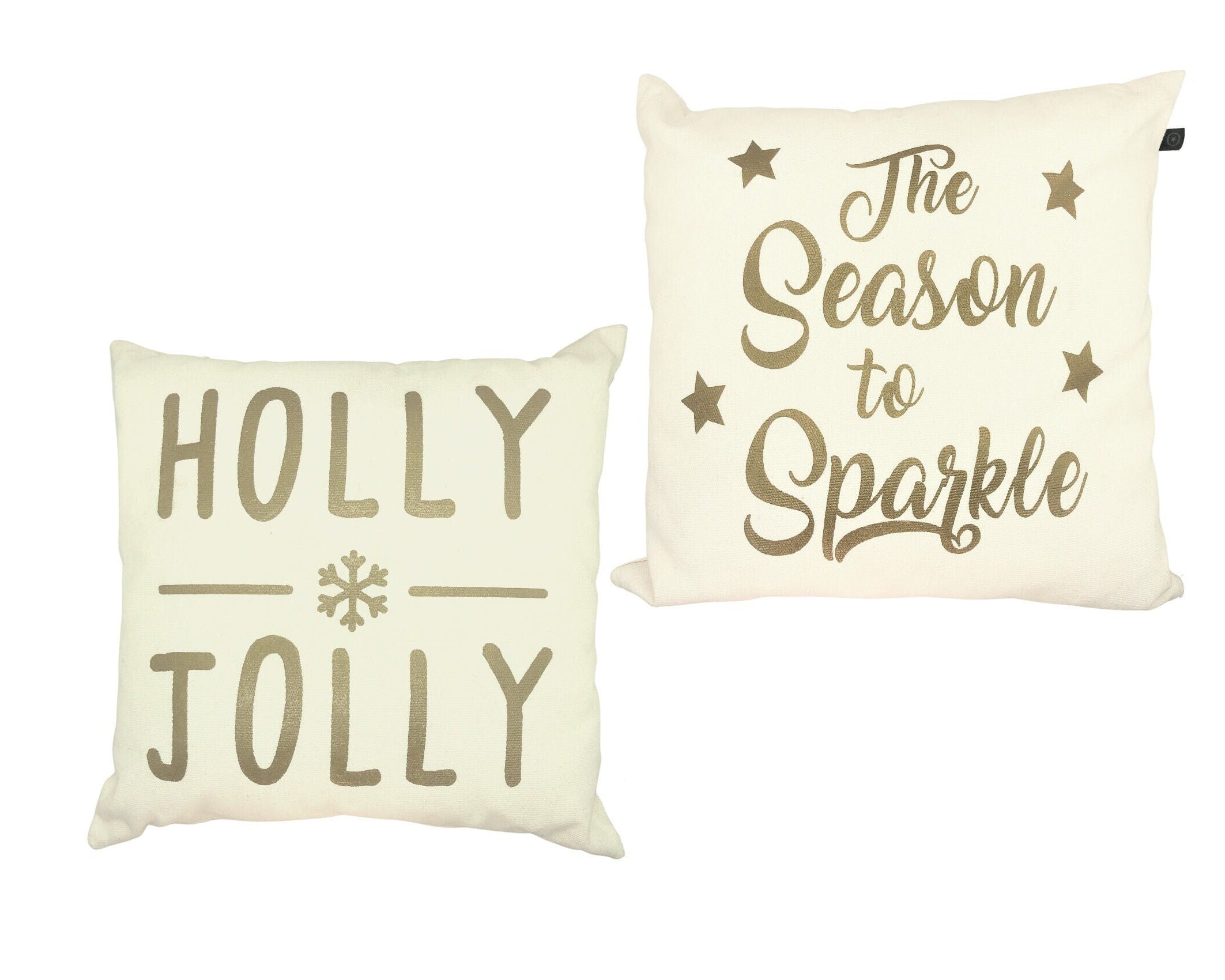Weihnachtskissen | bedrucktes Kissen | Kissenbezug inklusive Füllung | Xmas Deko | creme gold