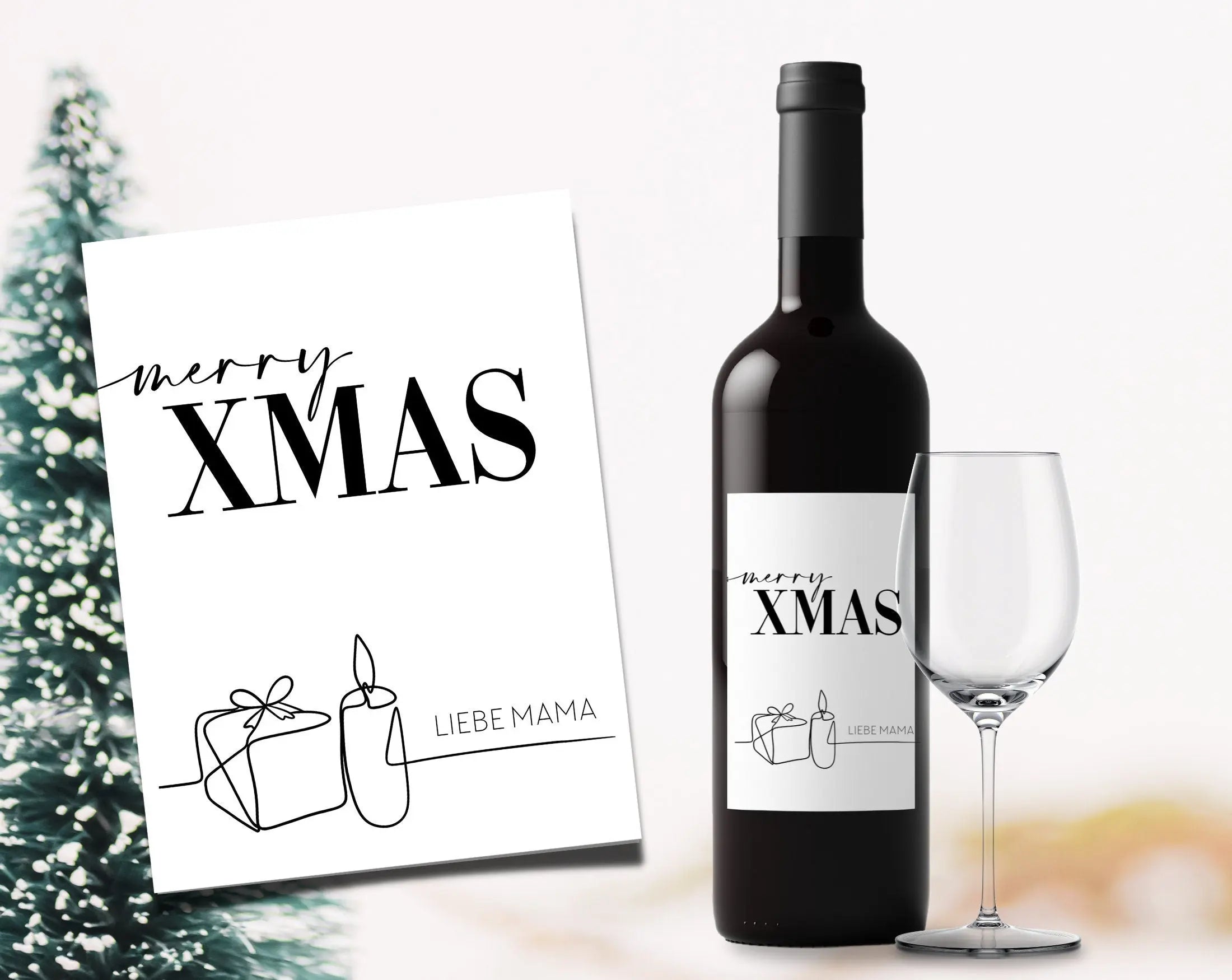 Weinflaschen Etikett | Geschenk Weihnachten personalisiert
