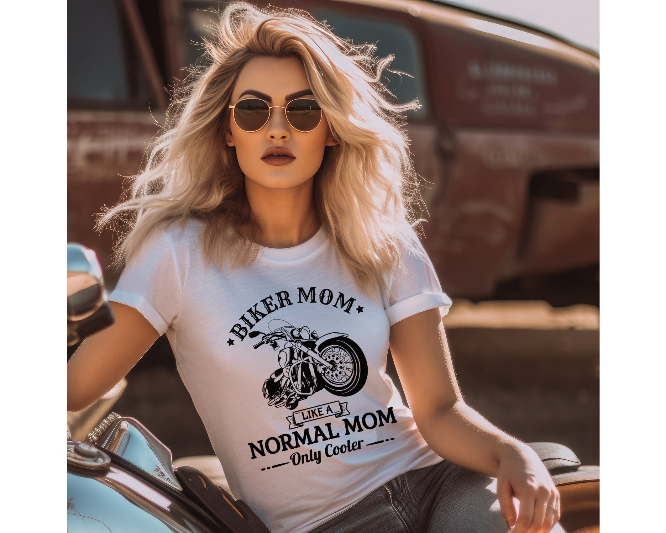 T-Shirt | Biker Mom | weiß