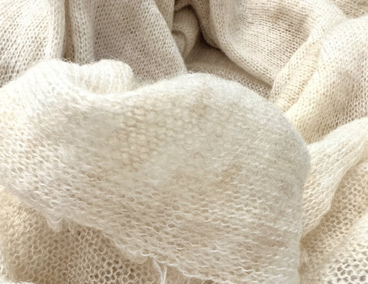 Schal gestrickt | Mohair & Cashmere | beige | 230 x 100 cm