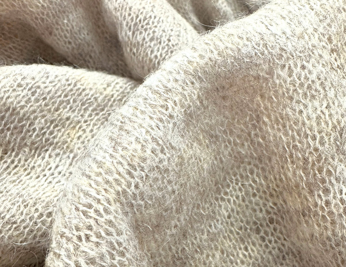 Schal gestrickt | Mohair & Cashmere | beige | 230 x 100 cm