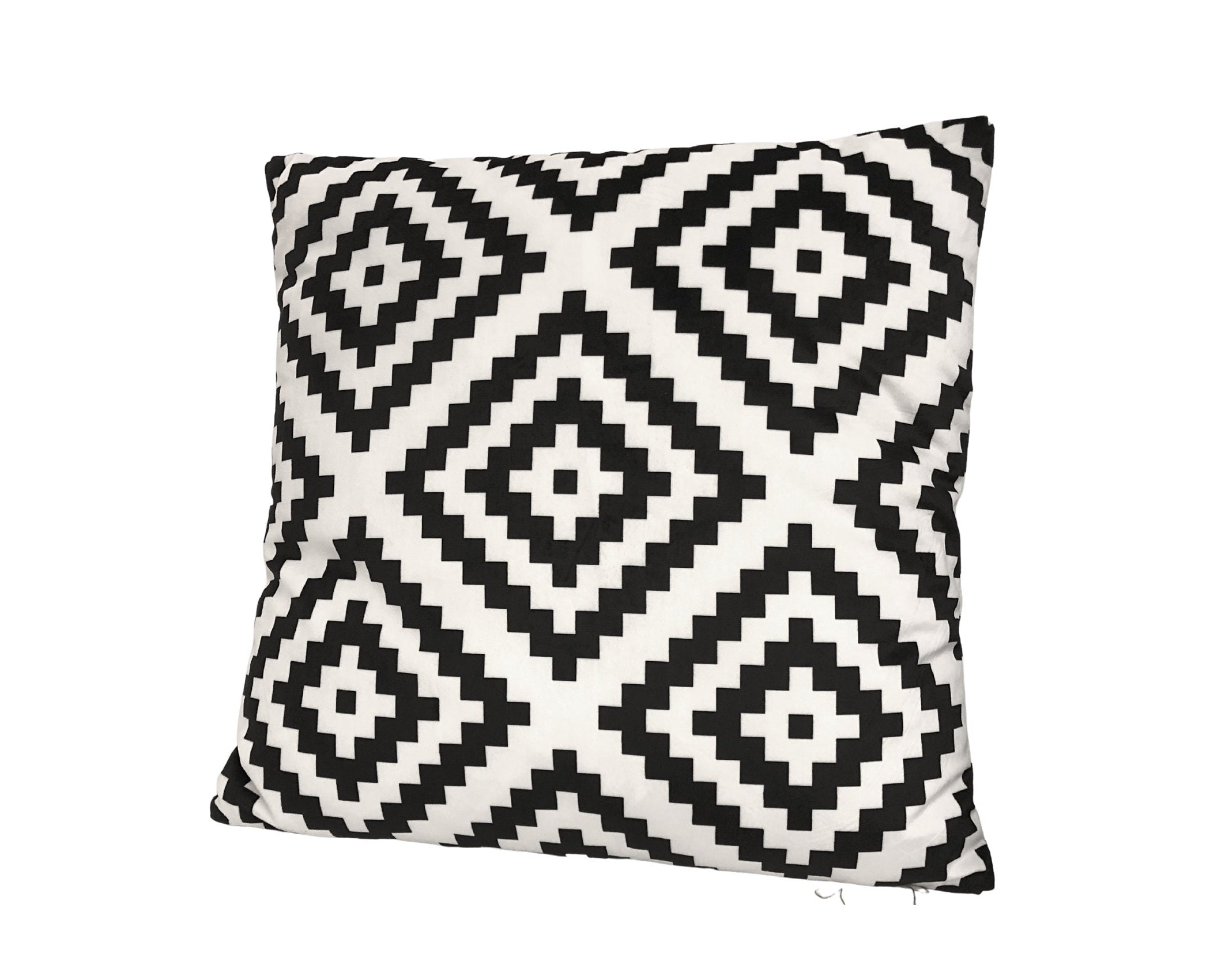 Kissen | Design Kissen in schwarz weiß | Scandi Boho Stil | Ethnomuster | Samt | inkl. Füllung