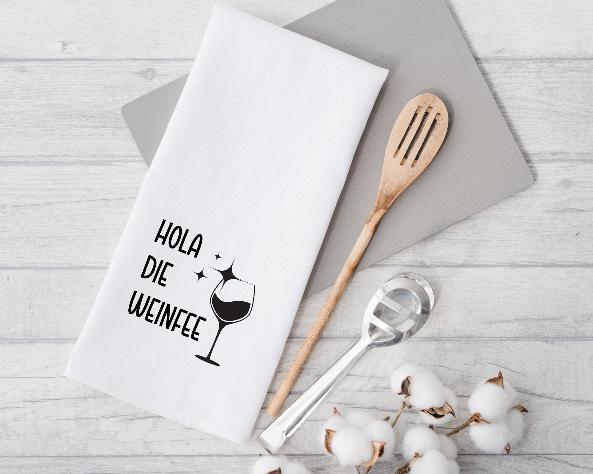 Geschirrtuch | Hola die Weinfee | lustiger Spruch