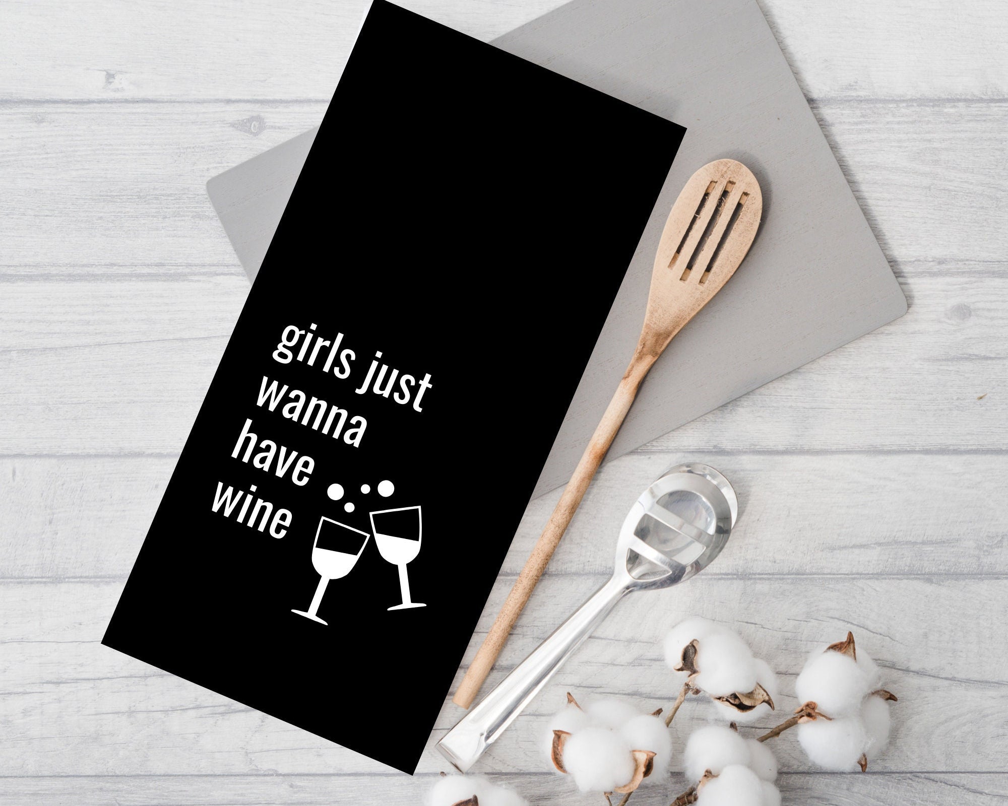Geschirrtuch | Girls just wanna have wine | lustiger Spruch