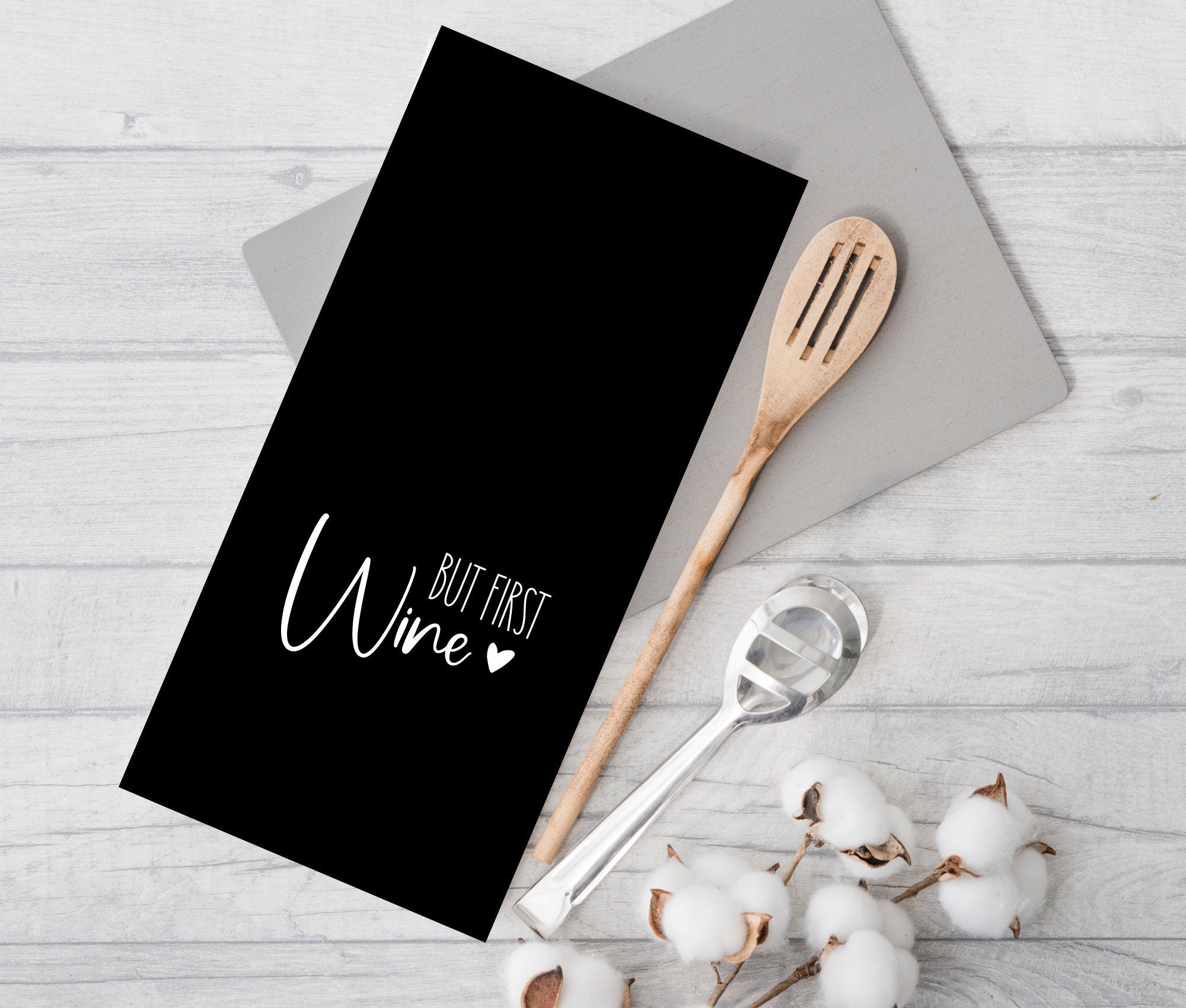 Geschirrtuch | But First Wine | lustiger Spruch