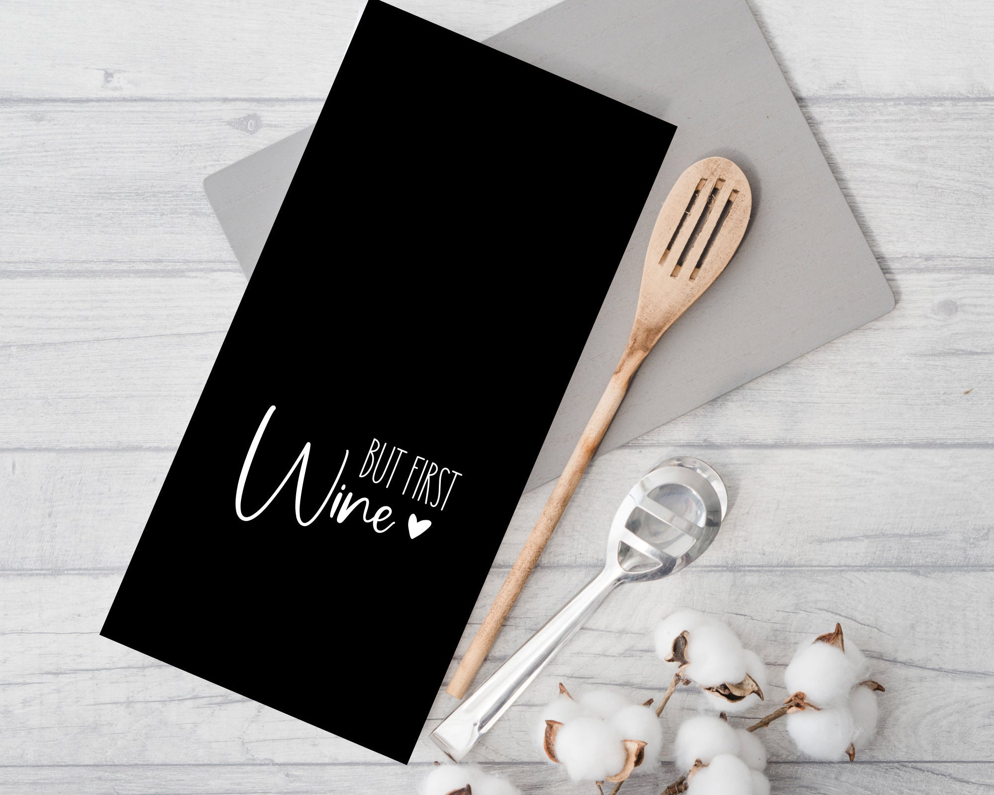Geschirrtuch | But First Wine | lustiger Spruch