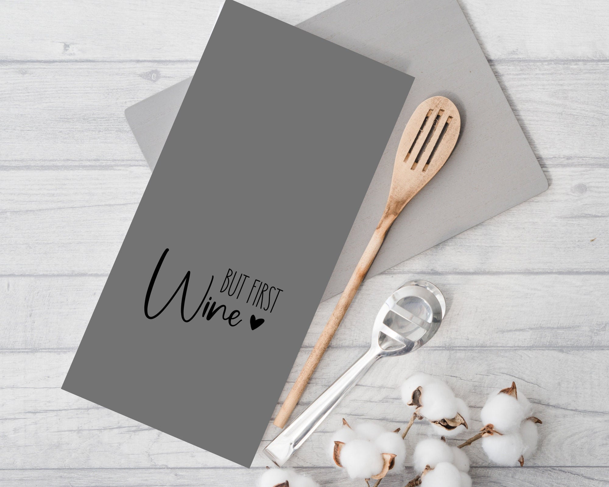 Geschirrtuch | But First Wine | lustiger Spruch