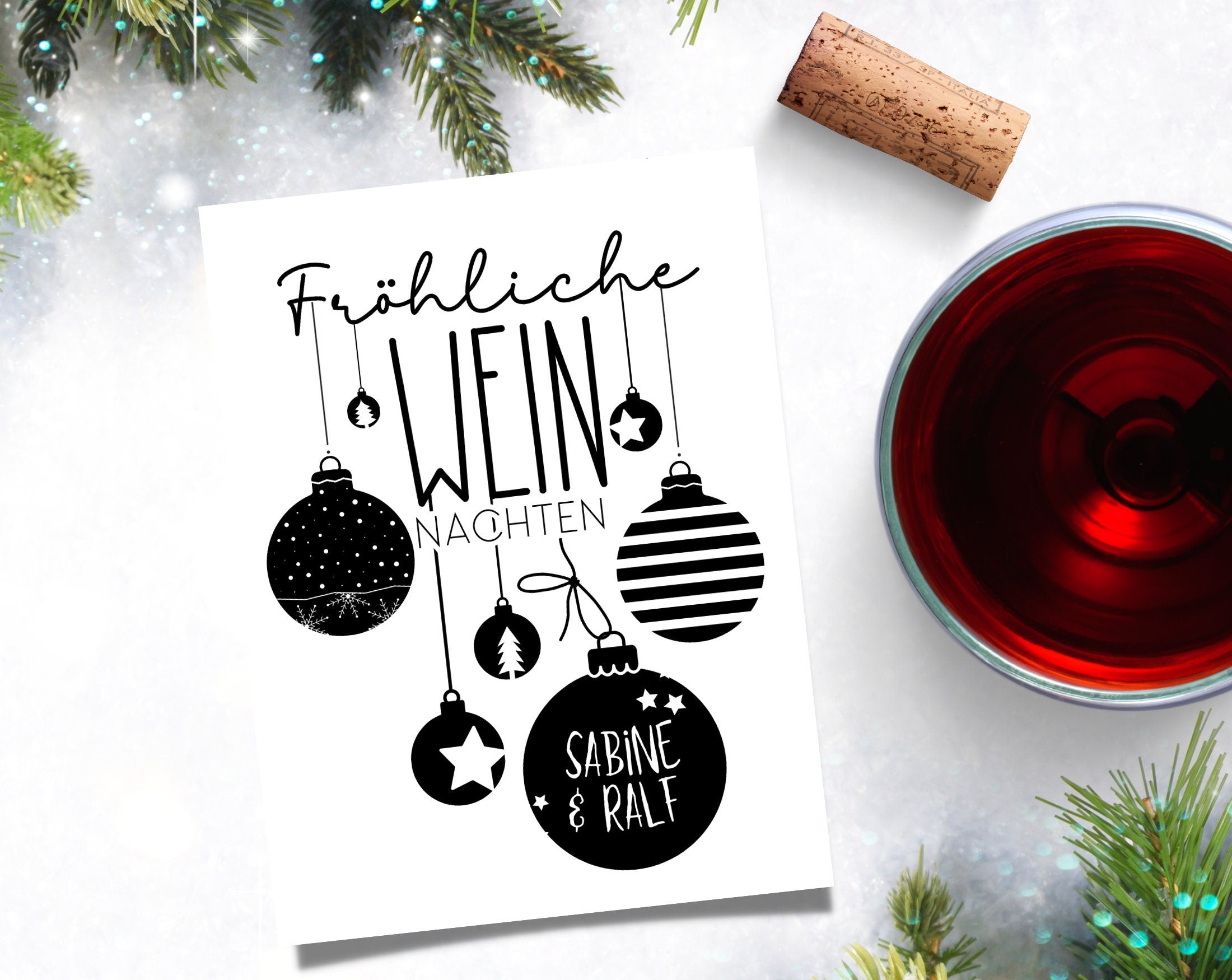 Personalisiertes Weinflaschen Etikett | Geschenk Weihnachten