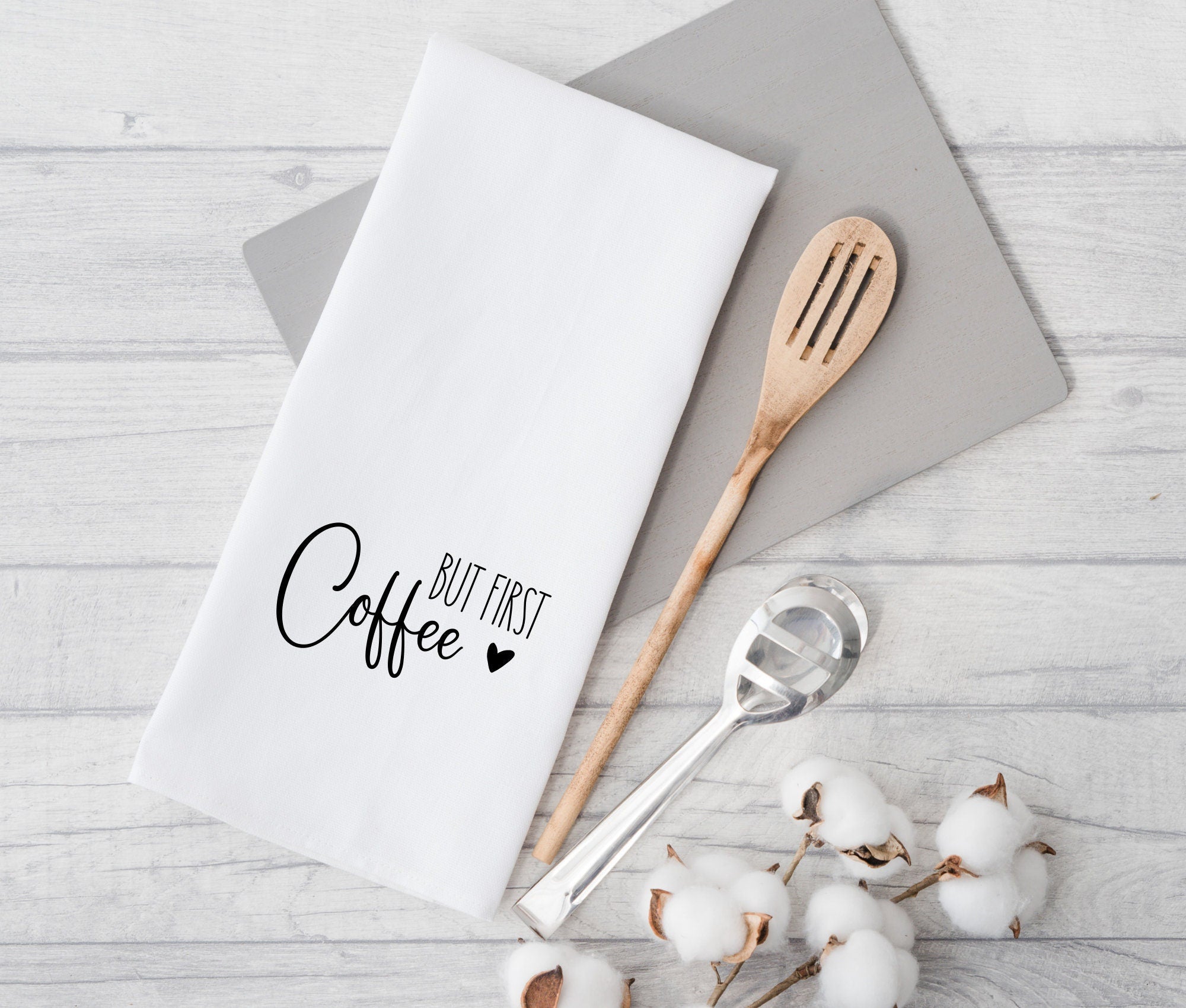 Geschirrtuch | But First Coffee | lustiger Spruch