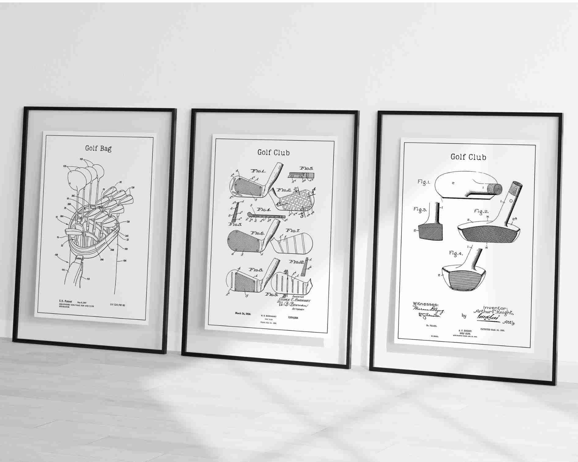 Golf Poster Vintage Patent | Digitaler Download | 6 Poster