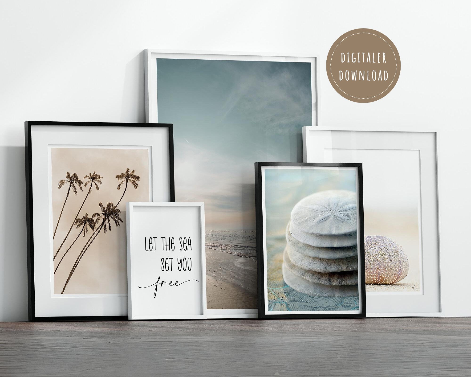 Poster Serie Sanddollar als 5er Set | Digitaler Download | 5 Poster (diverse Formate)